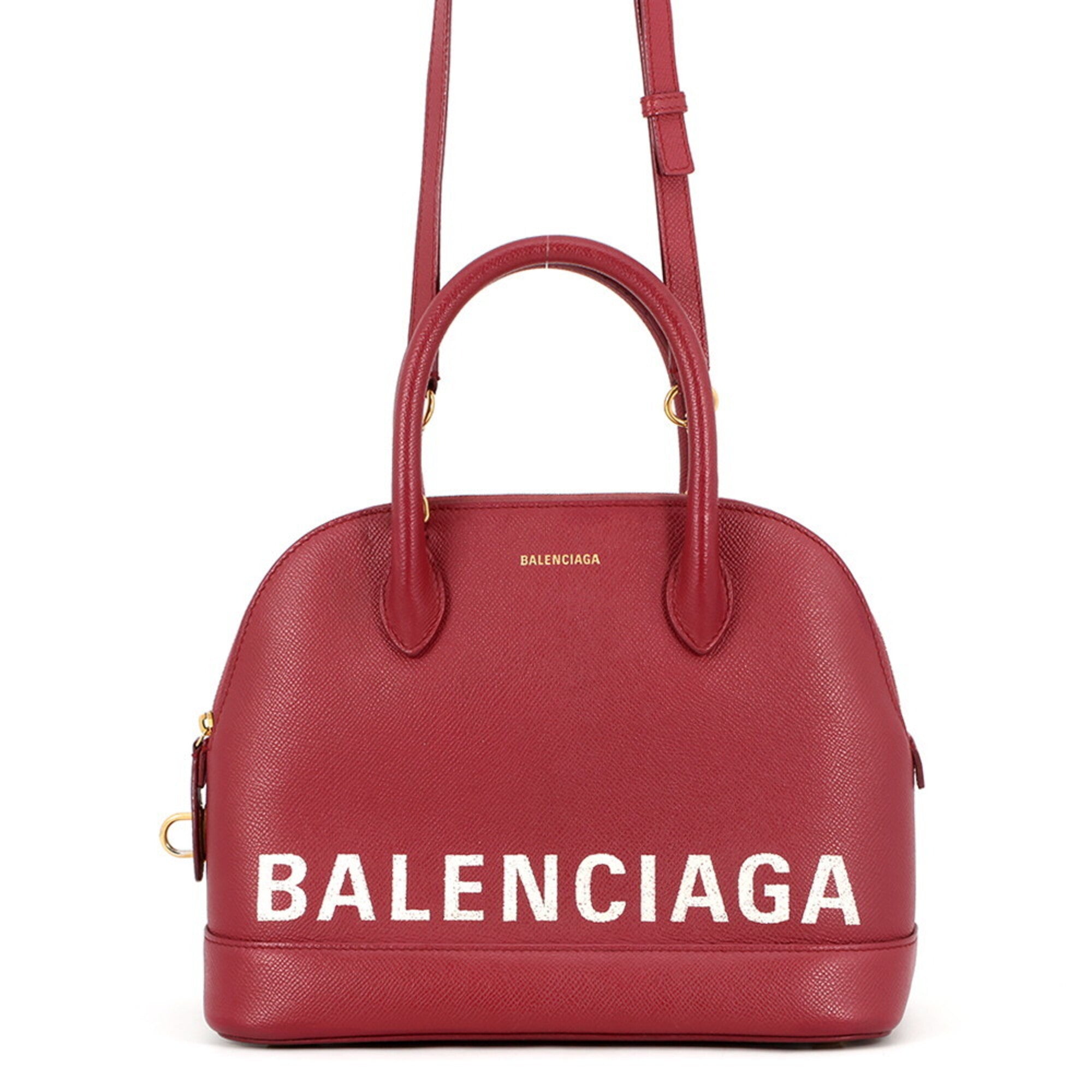 Balenciaga Red Color Leather Handbag Shoulder Bag (Pre-Owned)