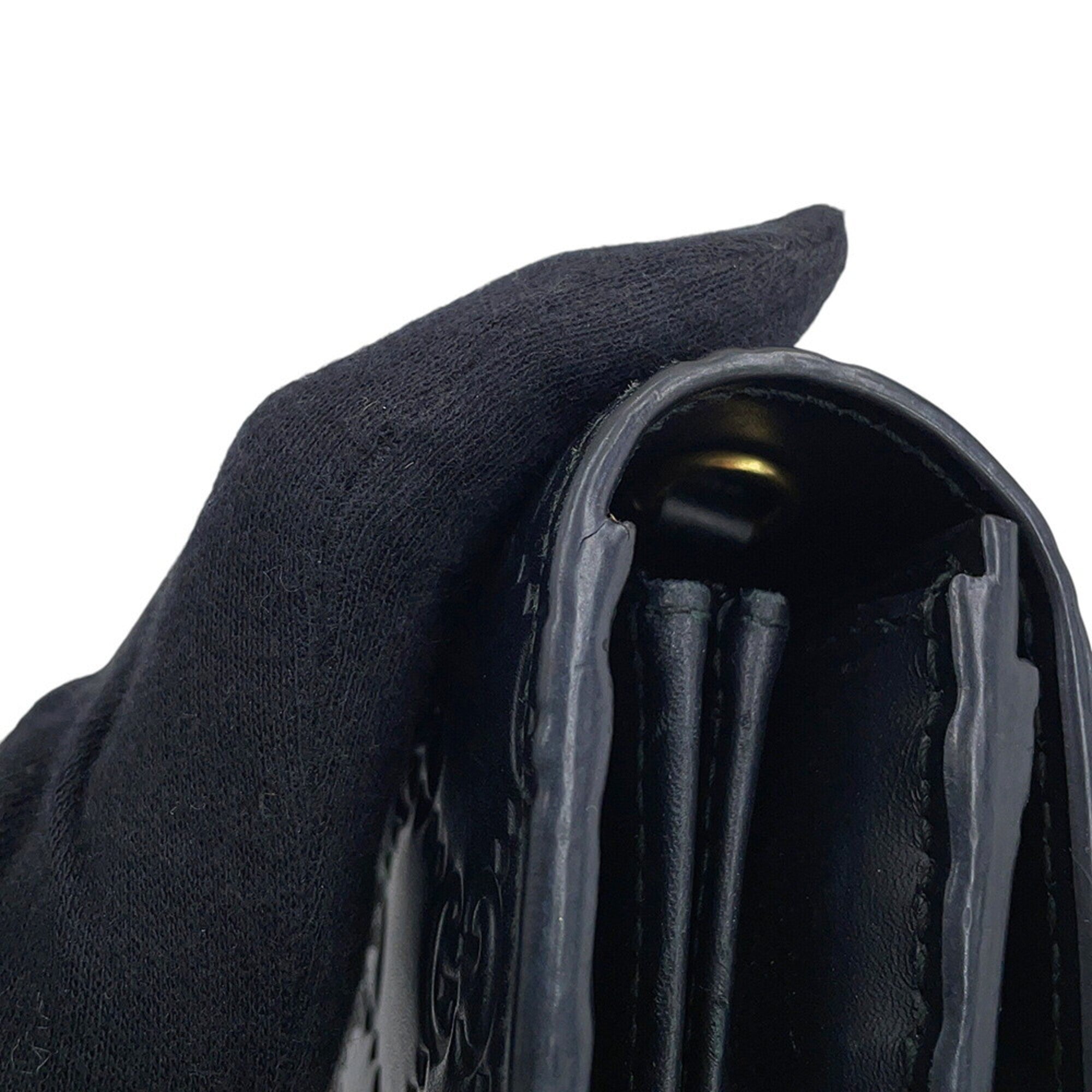 Gucci Black Gg Leather Chain/Shoulder Wallet (Pre-Owned)