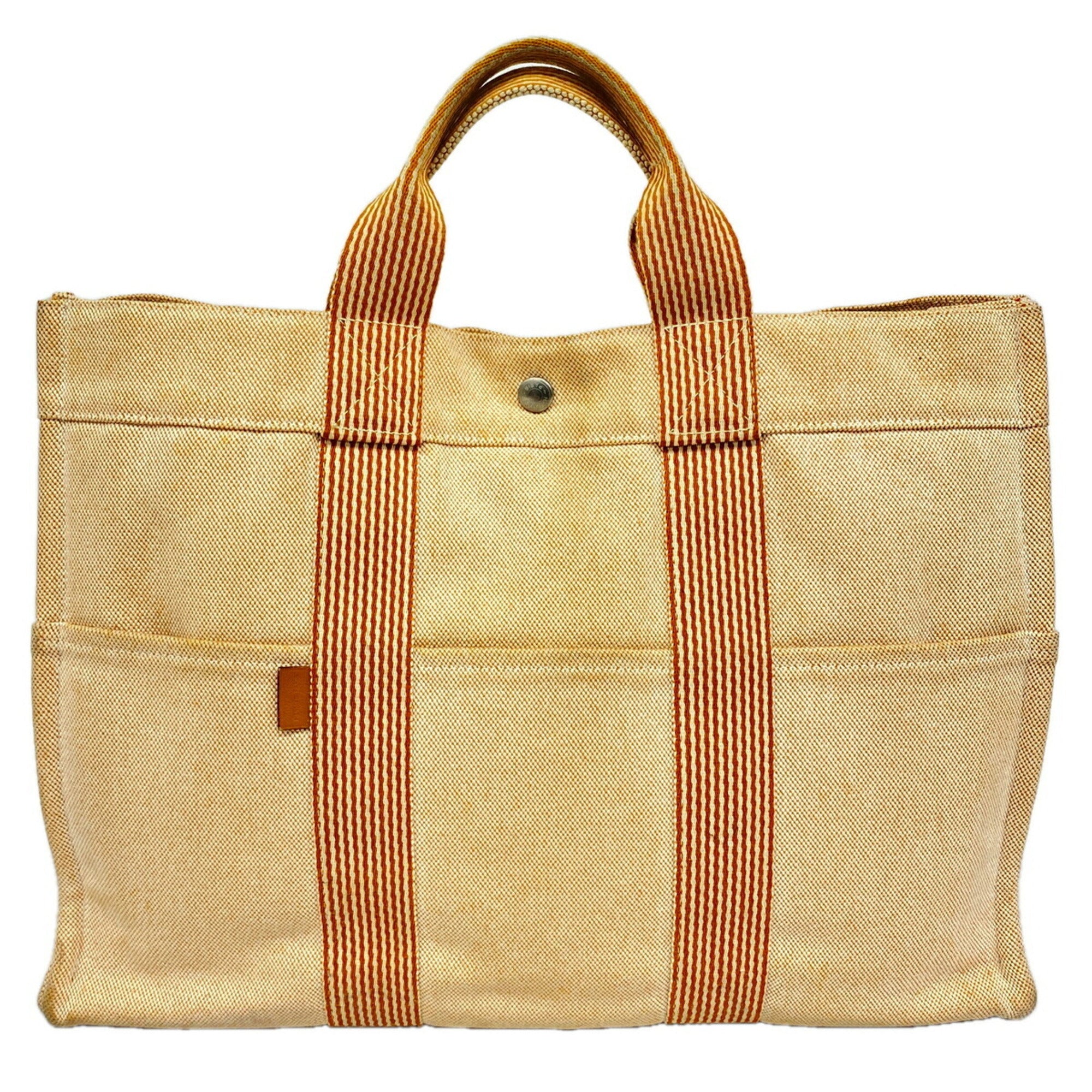 Hermes Orange Canvas Tote Bag (Pre-Owned)
