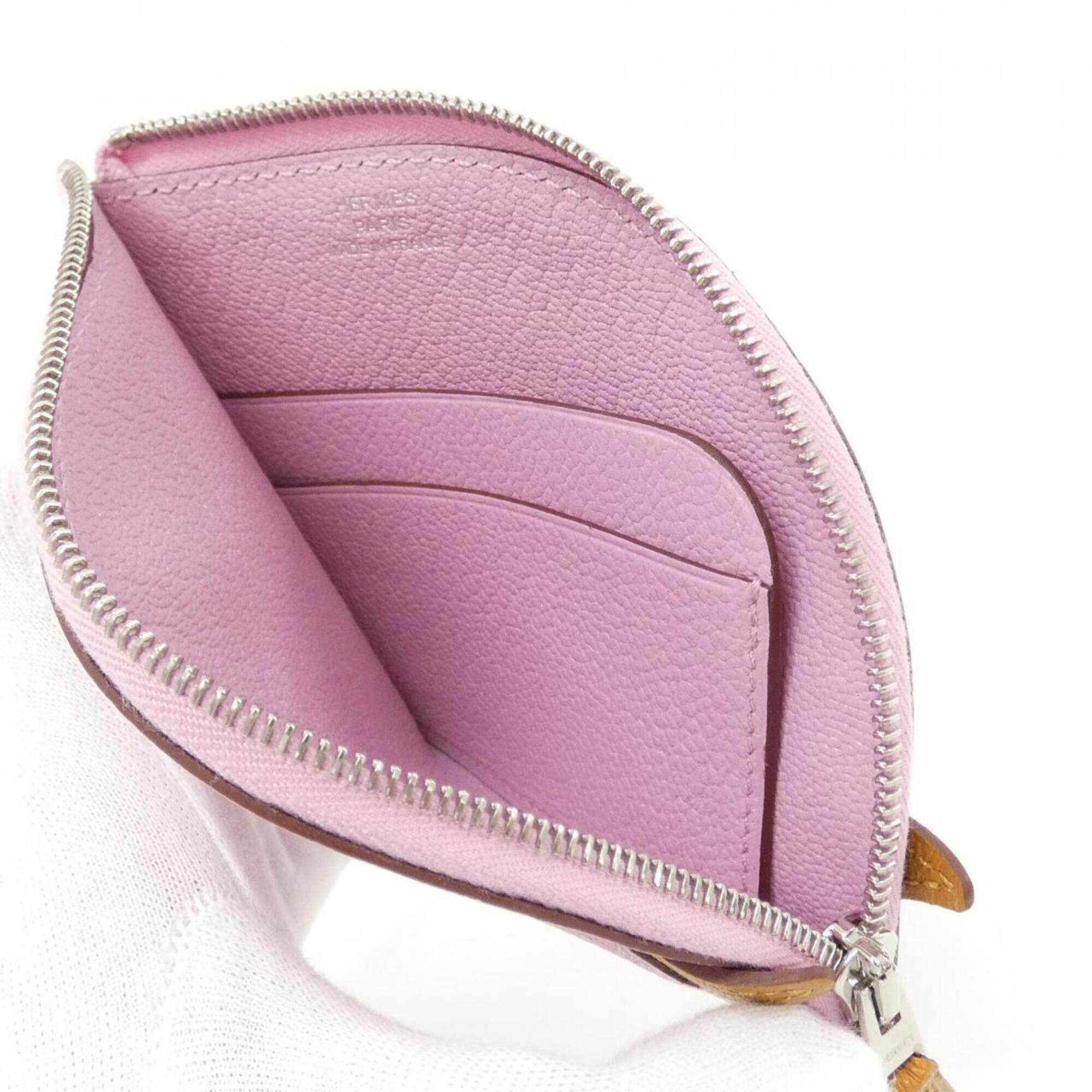 Hermes Pink Chevre Leather Coin Purse/Coin Case (Pre-Owned)