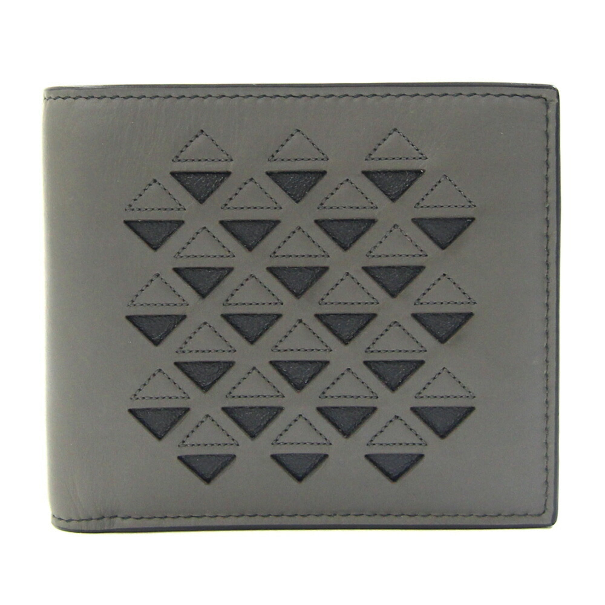 Bottega Veneta Dark Gray Leather Wallet (Bi-Fold) (Pre-Owned)