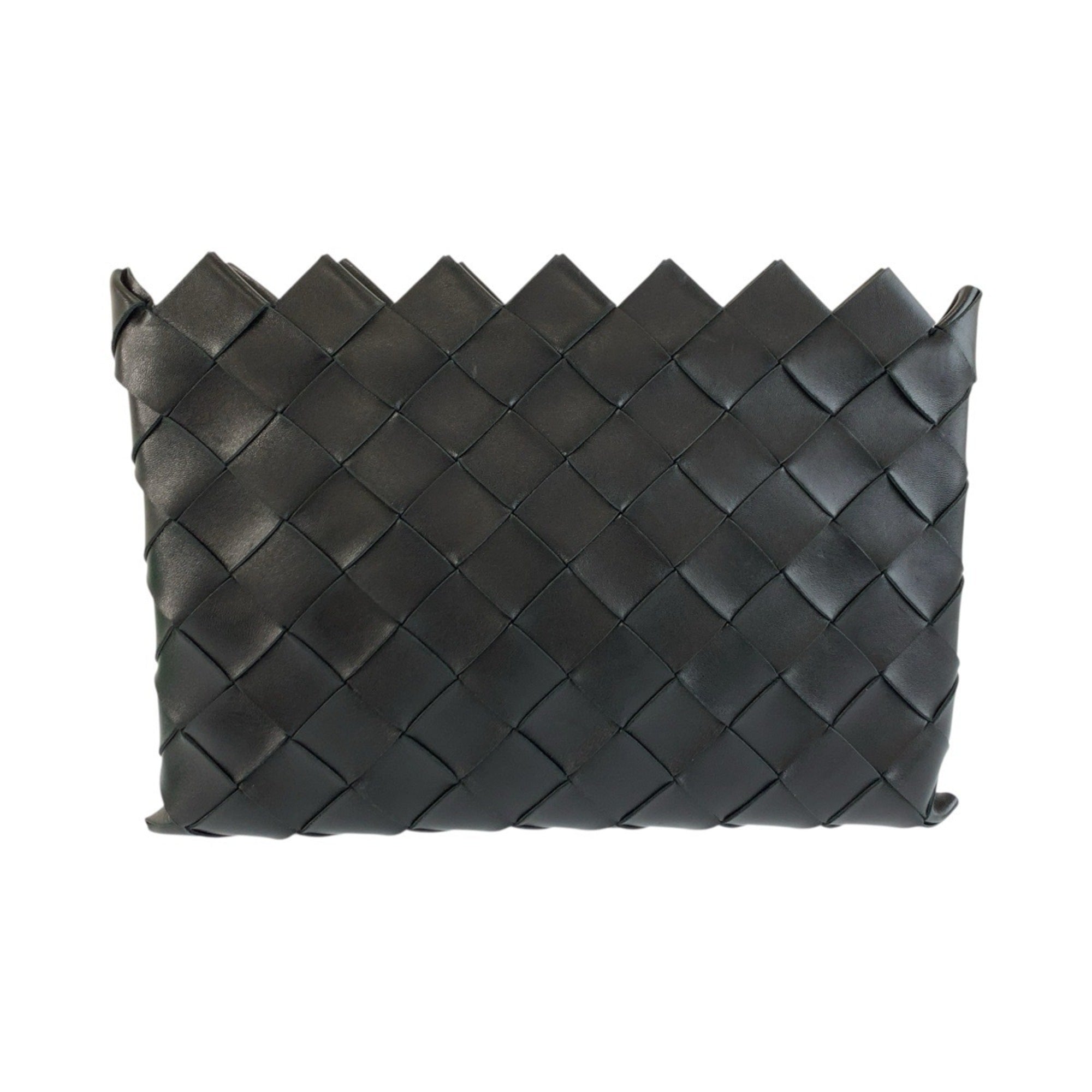 Bottega Veneta Black Intrecciato Clutch Bag (Pre-Owned)