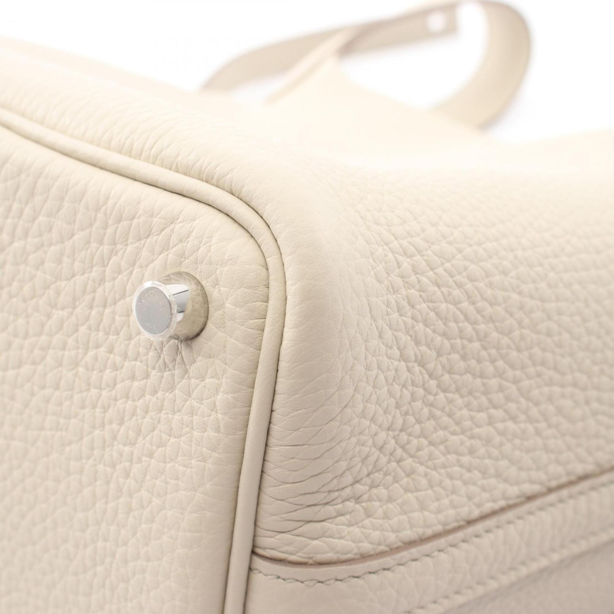 Hermes Ivory Taurillon Clemence Leather Leather Handbag (Pre-Owned)