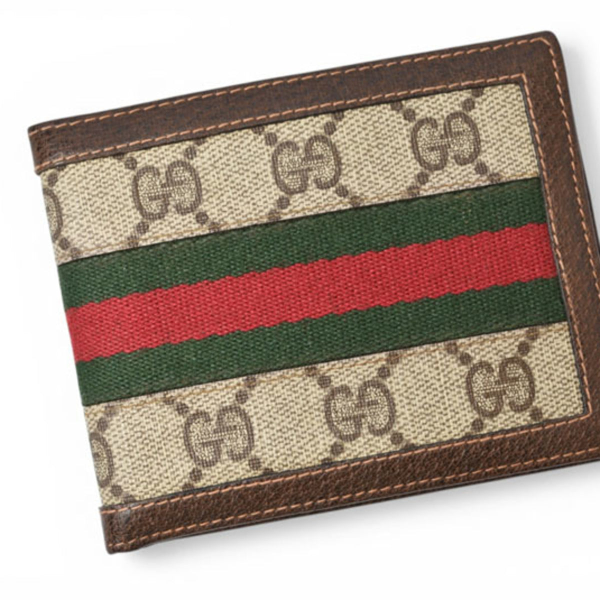 Gucci Black Brown Green Red Color Gg Plus Wallet (Bi-Fold) (Pre-Owned)