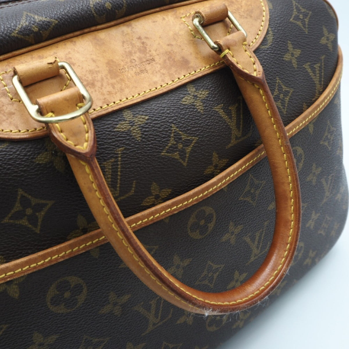 Louis Vuitton Monogram Black Coated Canvas Leather Handbag (Pre-Owned)