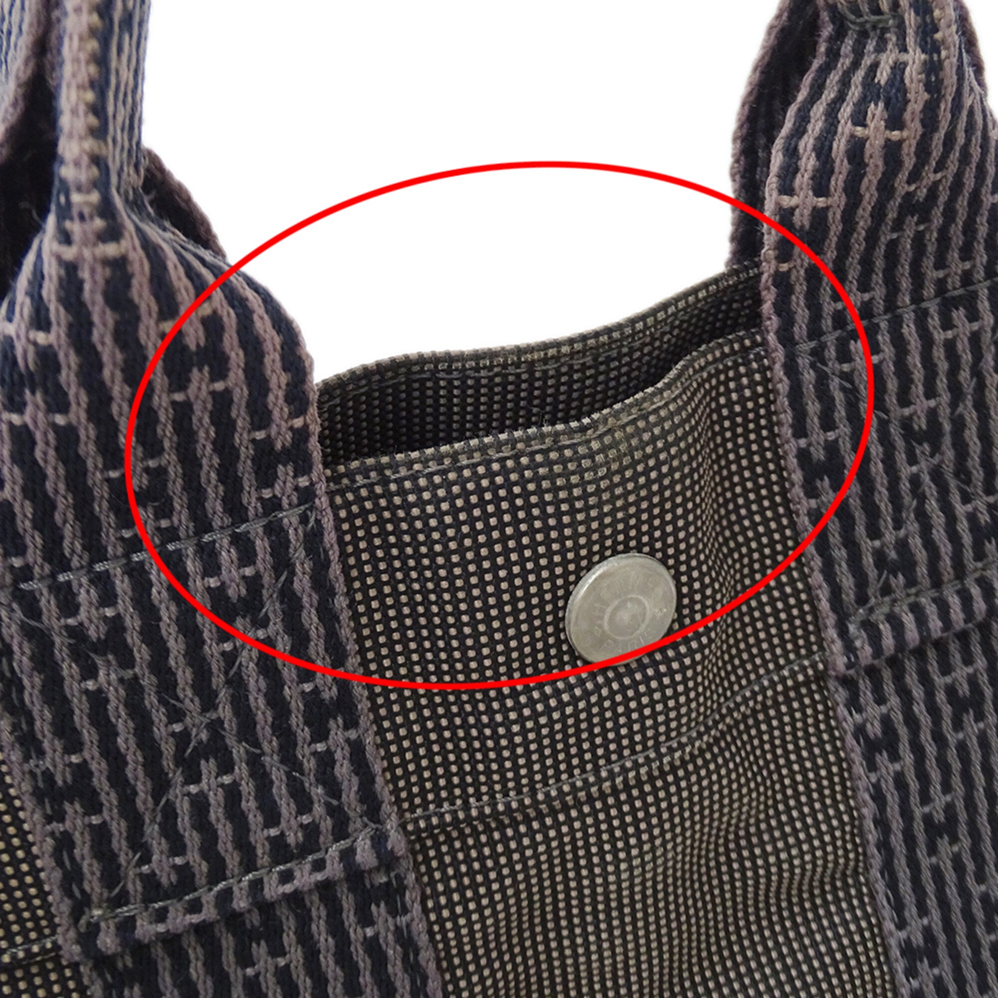 Hermes Black Canvas Handbag Tote Bag (Pre-Owned)