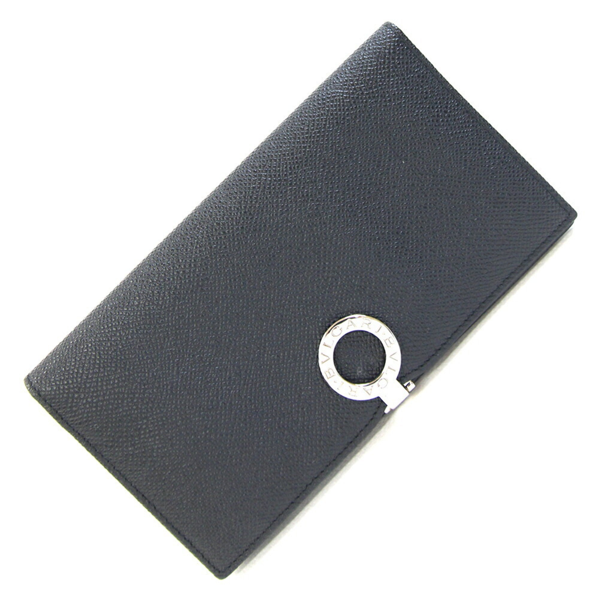 Bvlgari Black Leather Long Bill Wallet (Bi-Fold) (Pre-Owned)