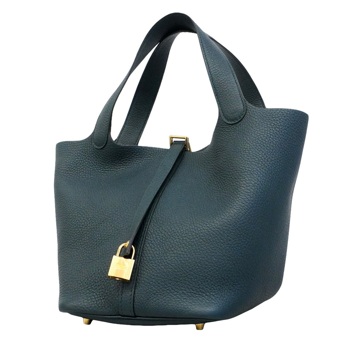 Hermes Green Taurillon Clemence Leather Handbag (Pre-Owned)