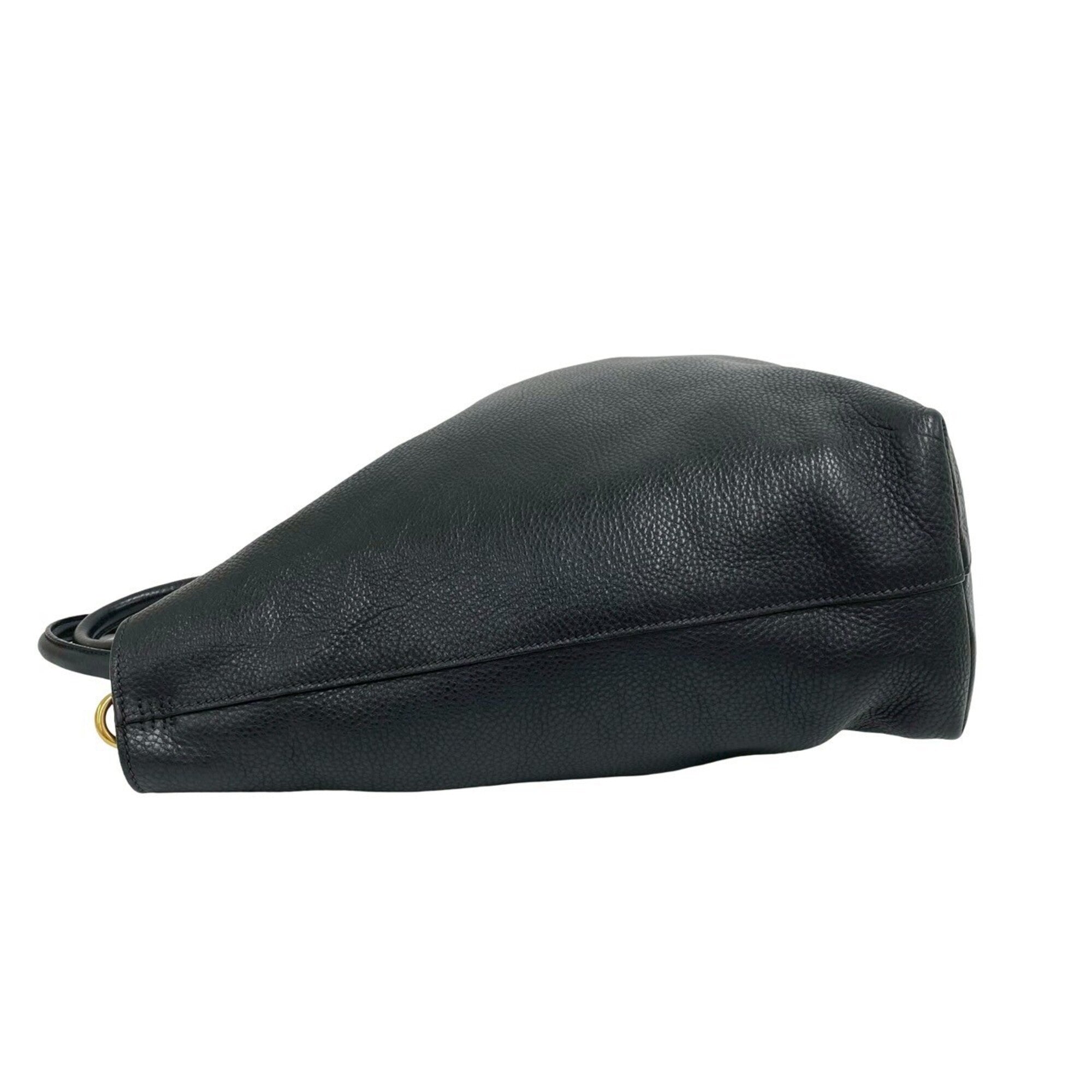 Prada Black Leather Handbag Shoulder Bag (Pre-Owned)