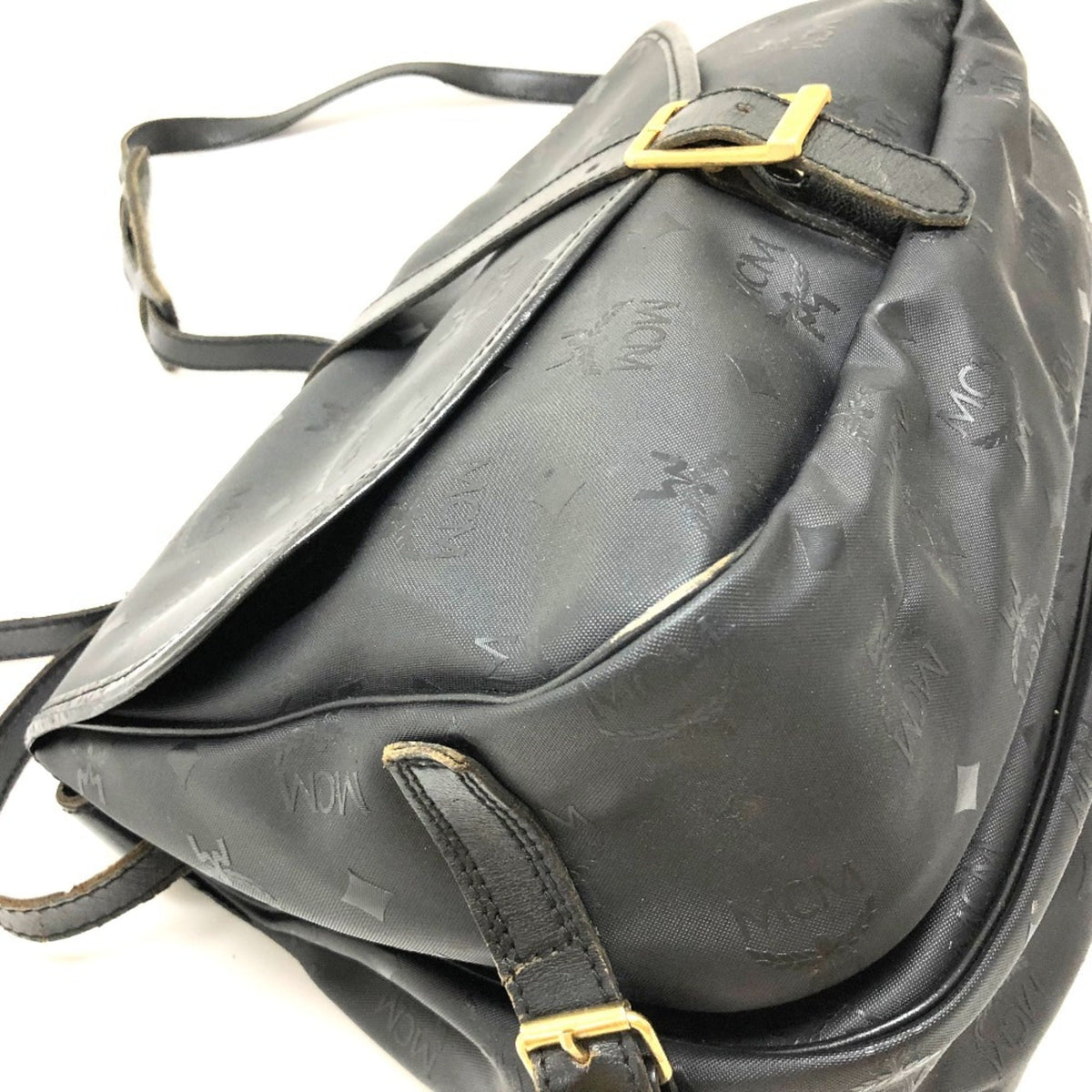 Mcm Black Pvc Leather Messenger Bag Shoulder Bag (Pre-Owned)