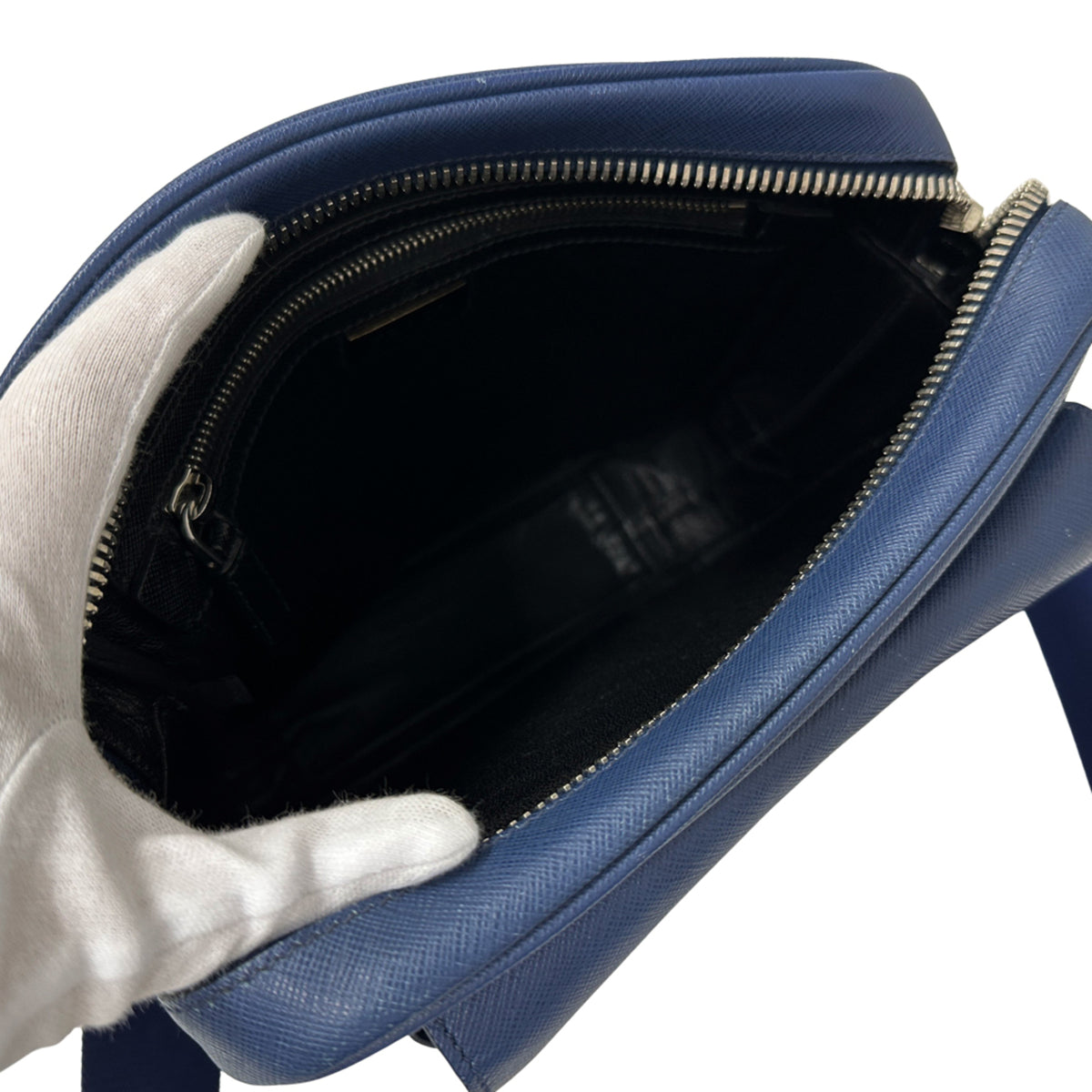 Prada Blue Saffiano Handbag Shoulder Bag (Pre-Owned)