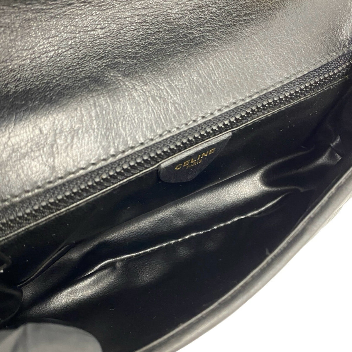 Celine Black Leather Pochette Shoulder Bag (Pre-Owned)