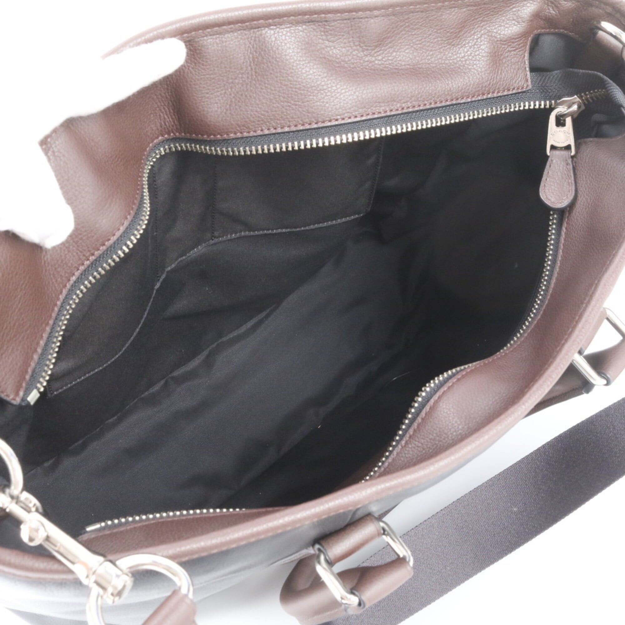 Coach Black Brown Leather Shoulder Bag Tote Bag (Pre-Owned)