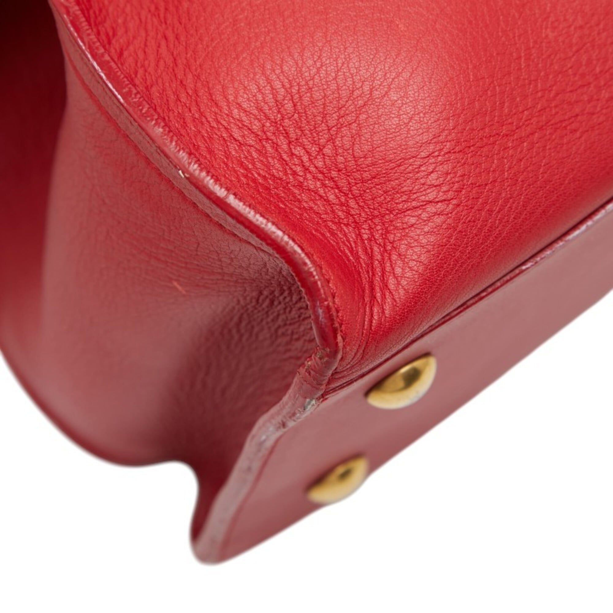 Saint Laurent Red Color Leather Handbag Shoulder Bag (Pre-Owned)