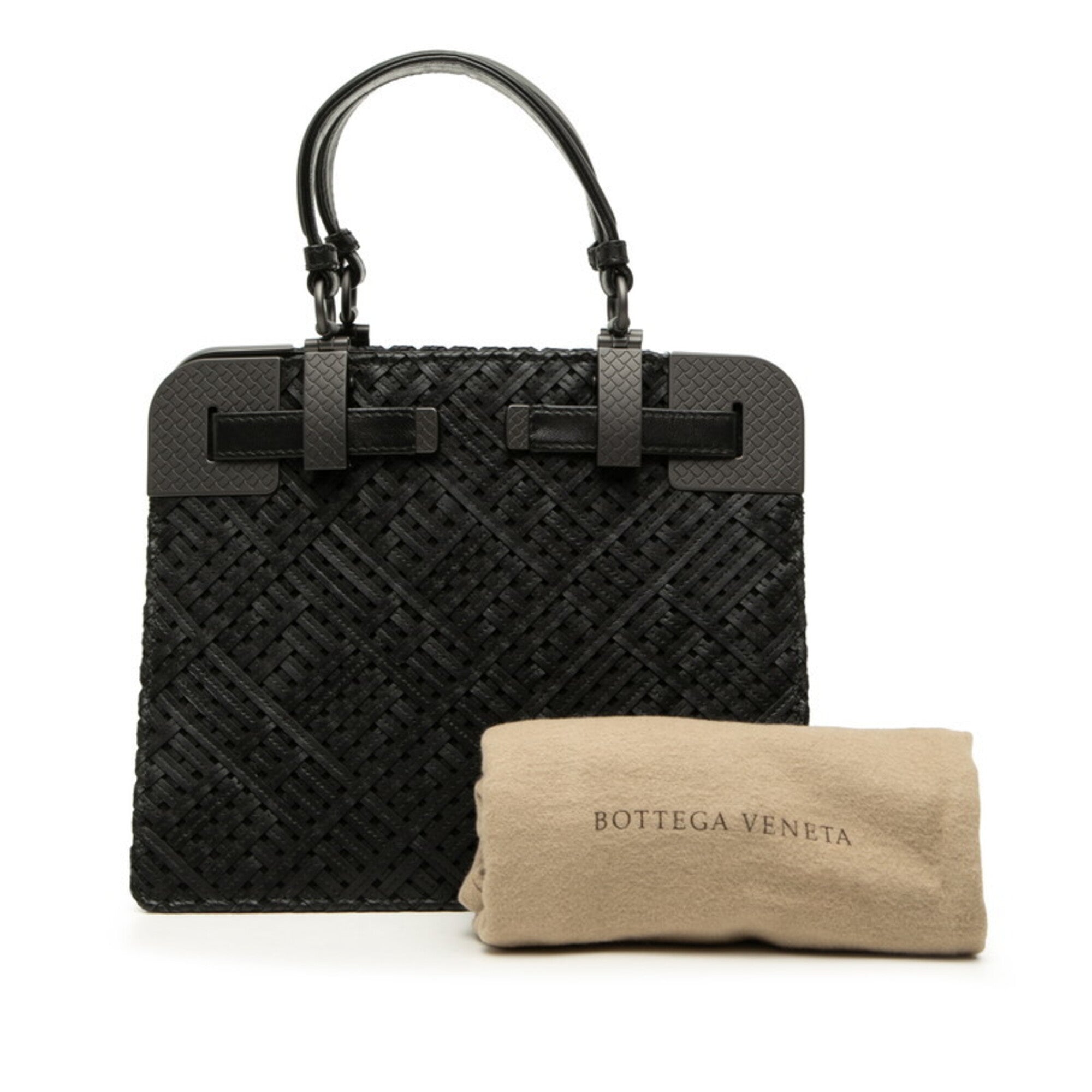 Bottega Veneta Black Leather Handbag (Pre-Owned)