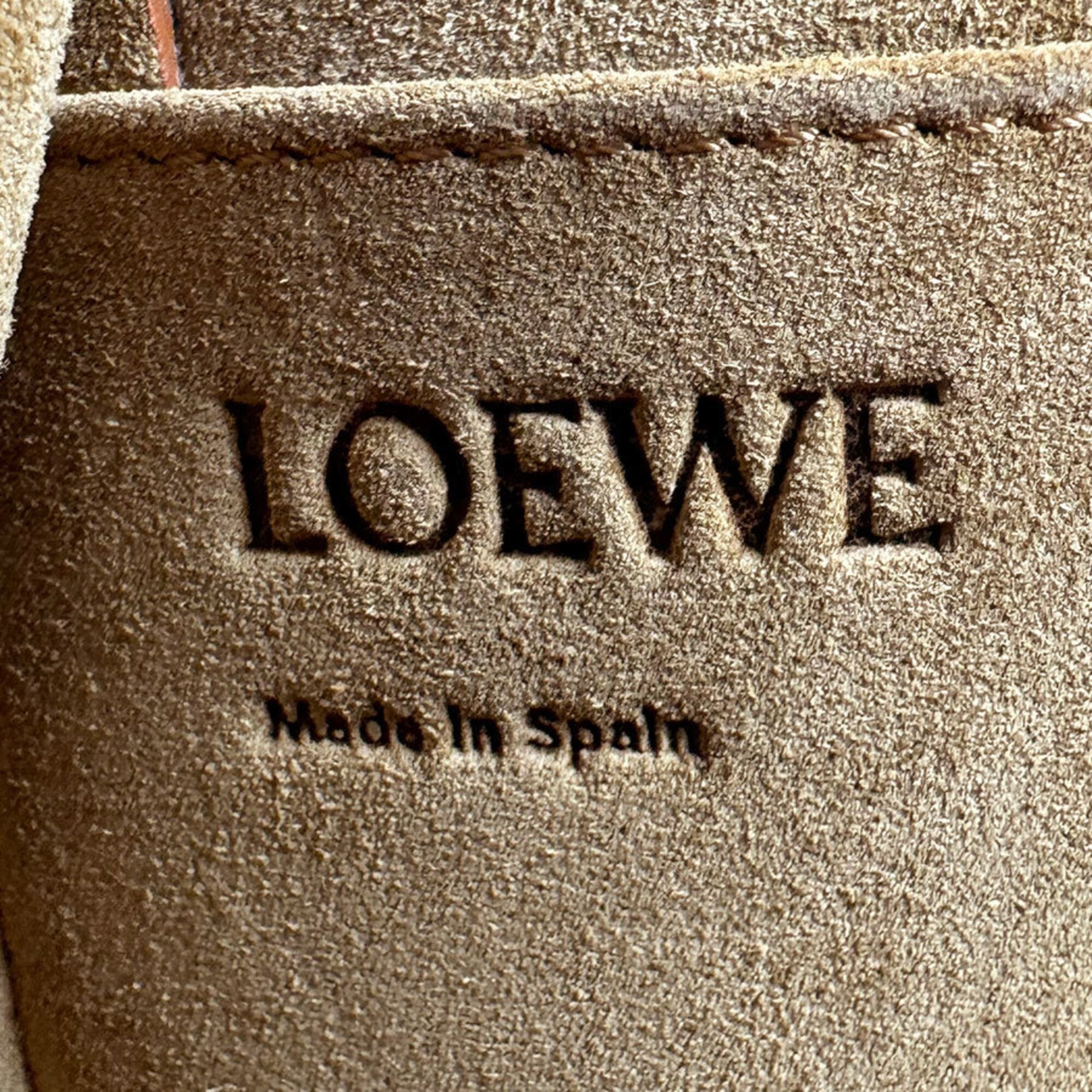Loewe Grayish Leather Handbag Shoulder Bag (Pre-Owned)