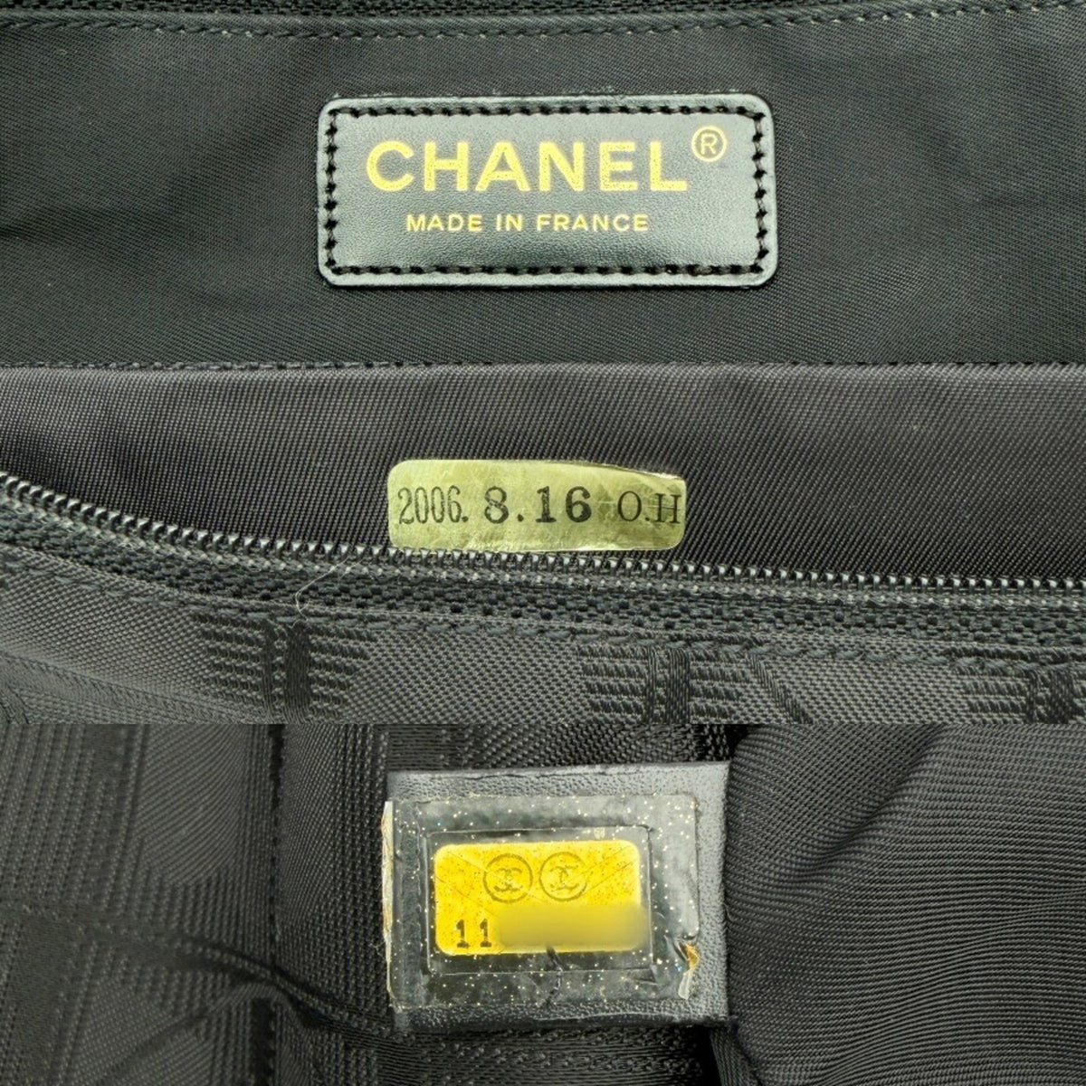 Chanel Black New Travel Line Nylon Jacquard Leather Messenger Bag (Pre-Owned)