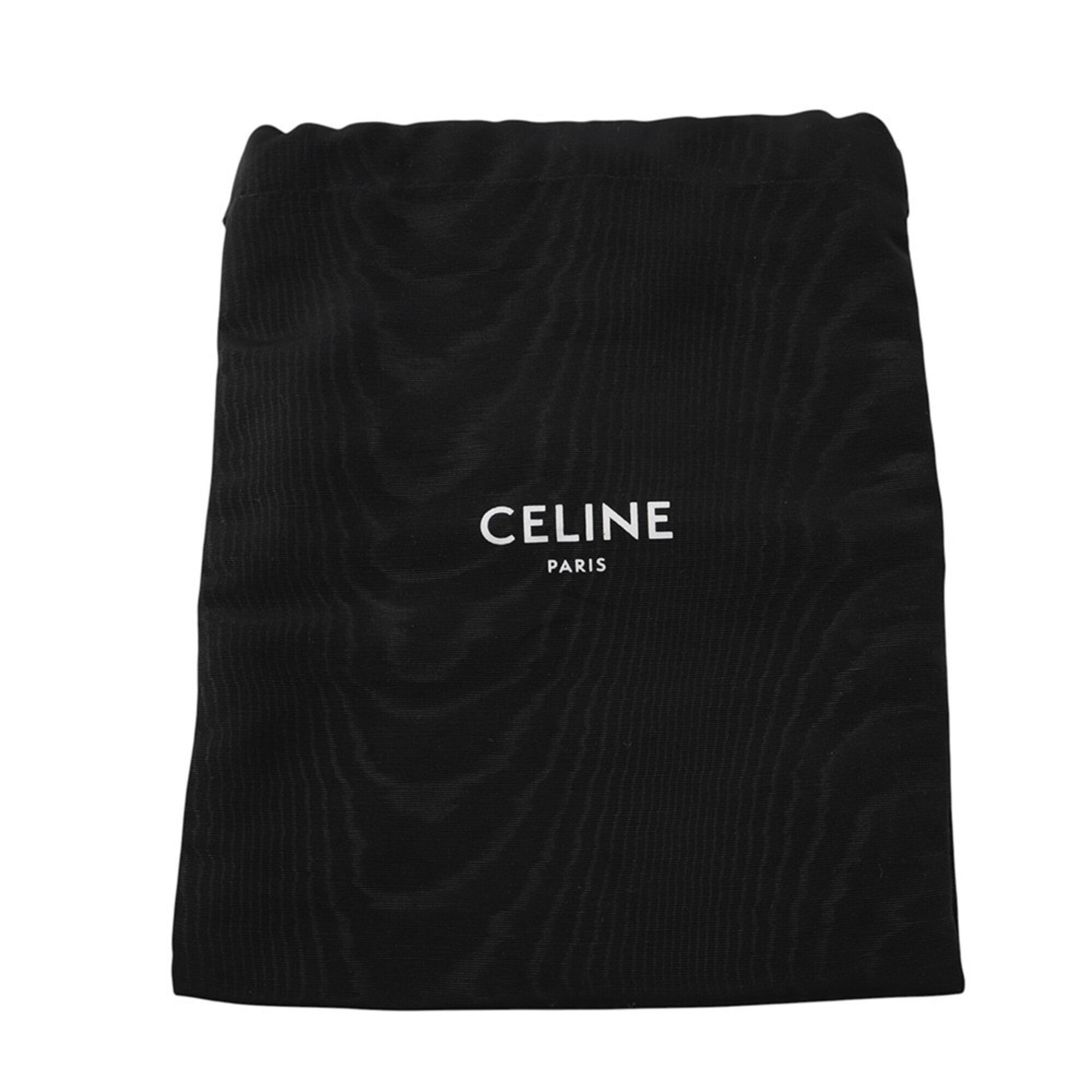 Celine Black Ivory Canvas Leather Shoulder Bag (Pre-Owned)