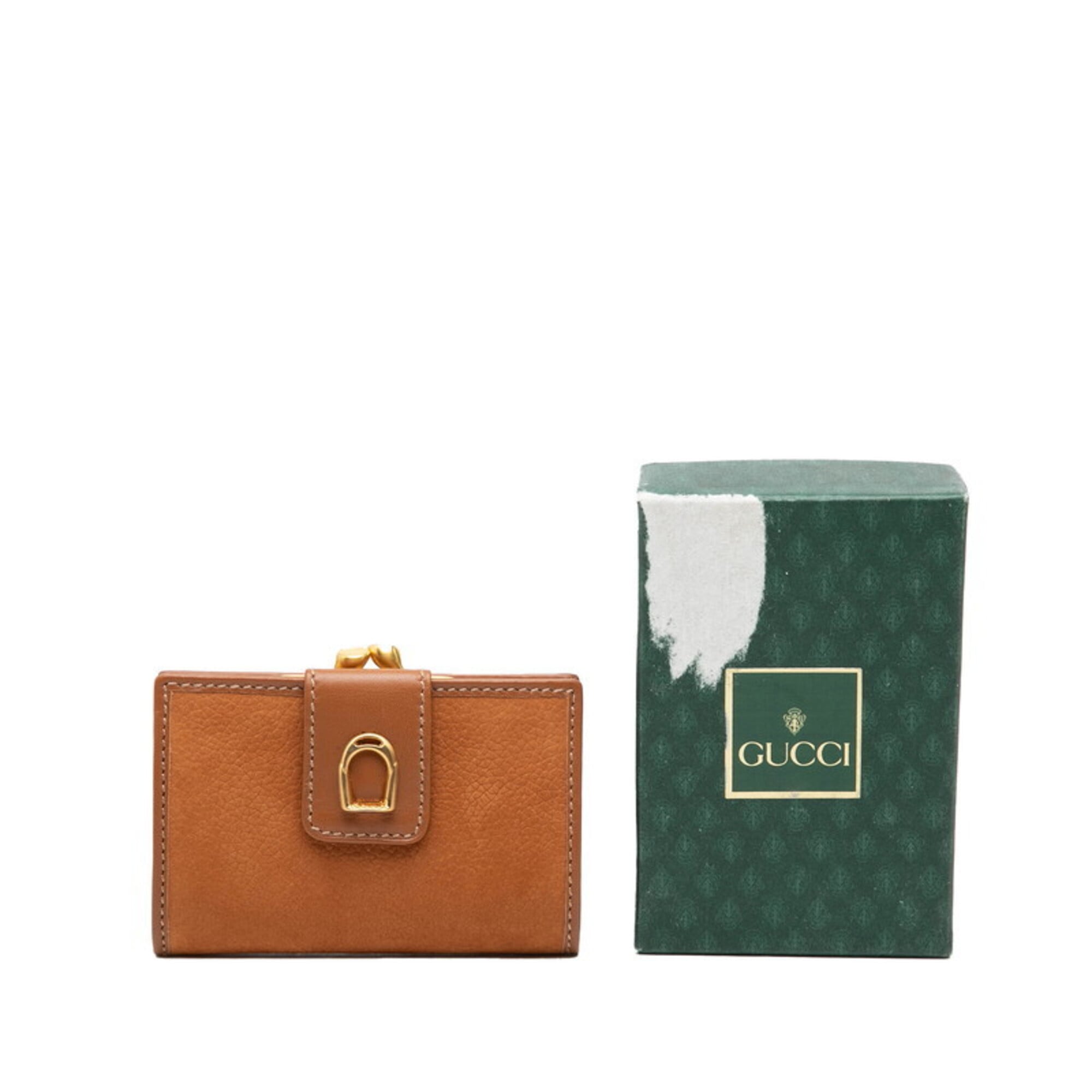 Gucci Brown Leather Coin Purse/Coin Case (Pre-Owned)