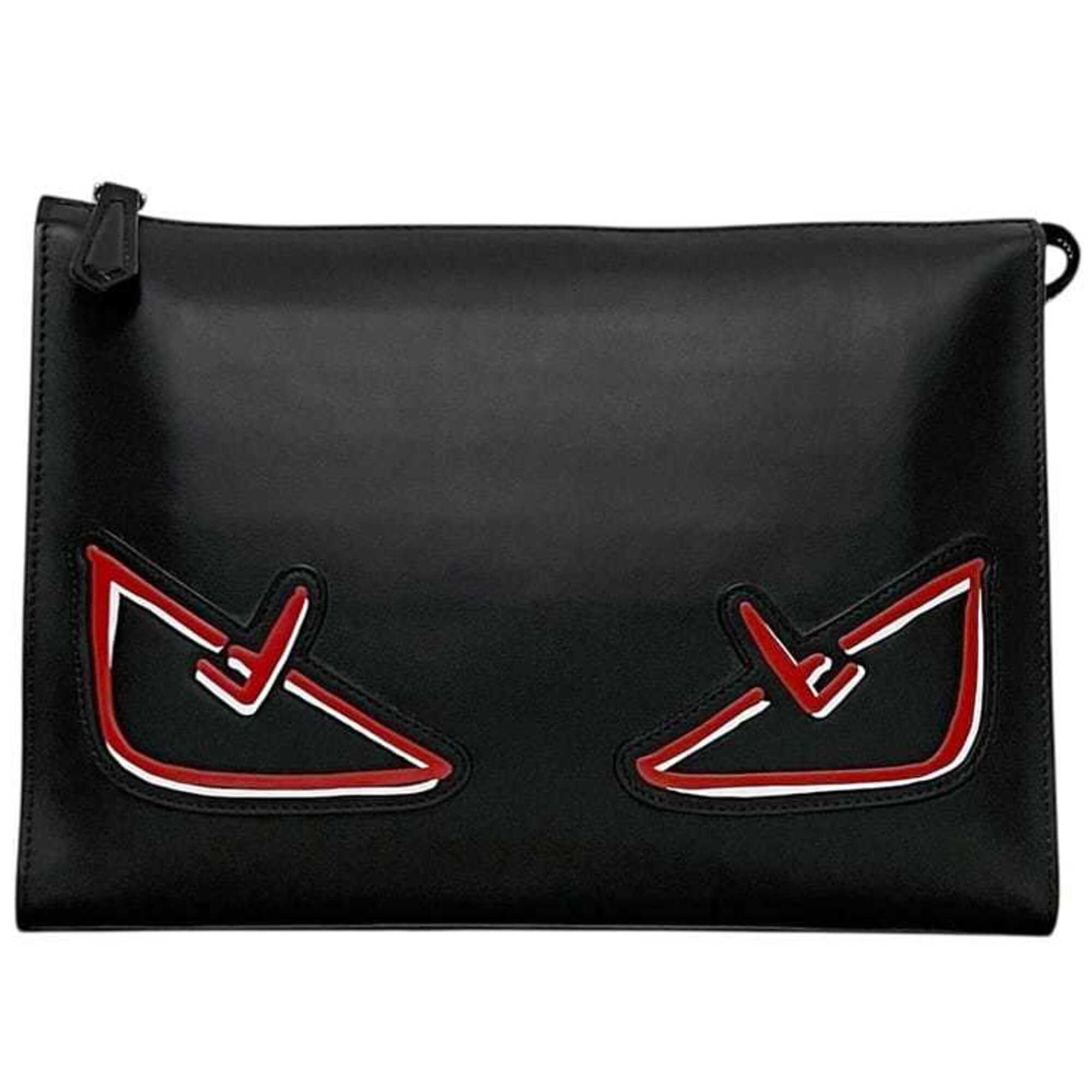 Fendi Black Leather Clutch Bag (Pre-Owned)