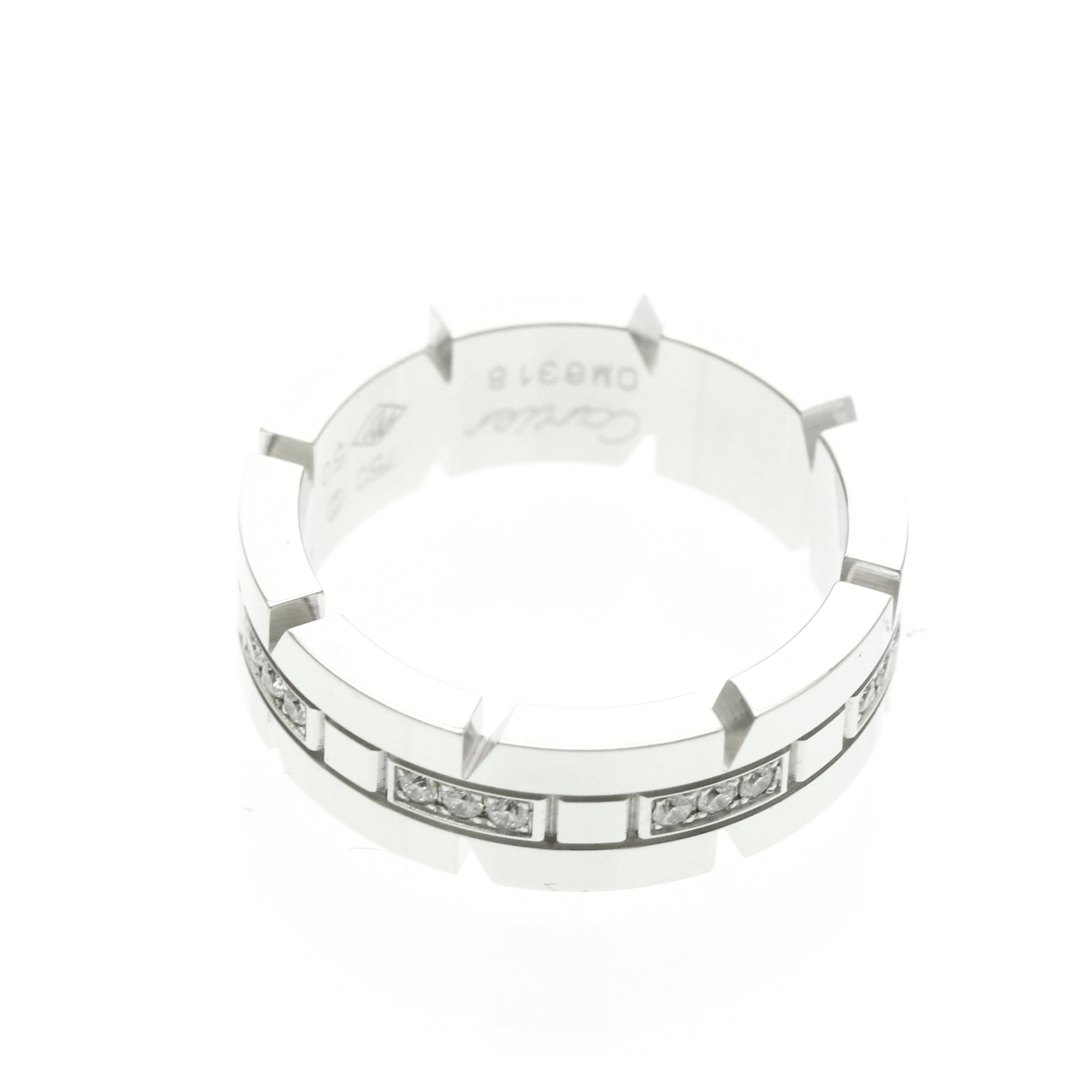 Cartier Tank Francaise Ring 18K White Gold And Diamonds Silver White_Gold Ring Jewelry (Pre-Owned)
