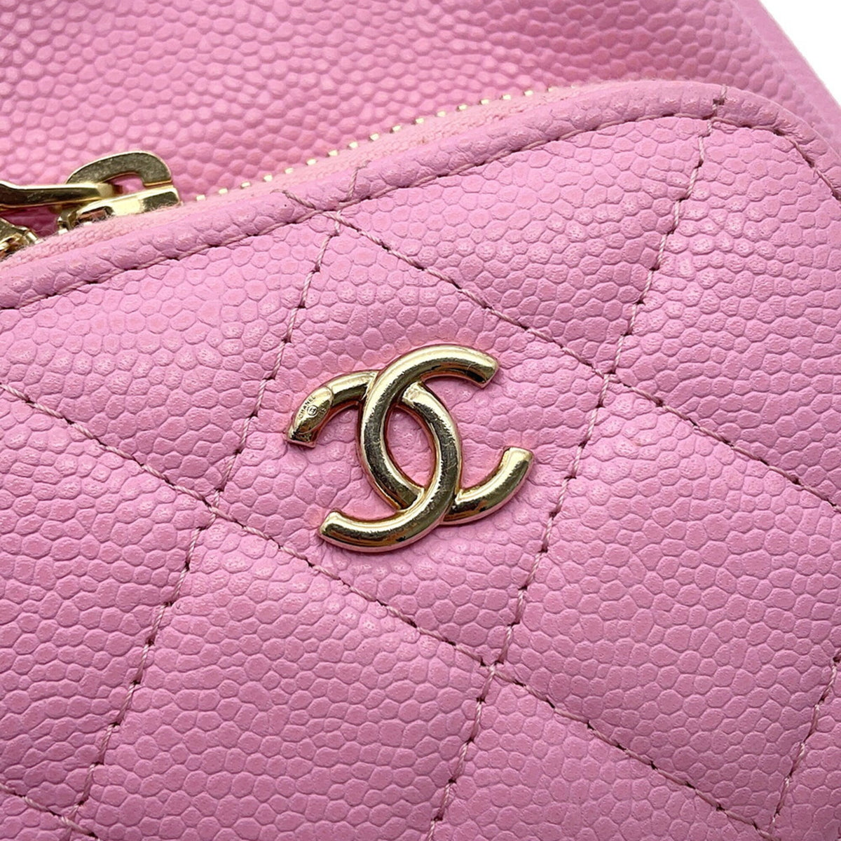 Chanel Pink Grained Calfskin Handbag Shoulder Bag (Pre-Owned)