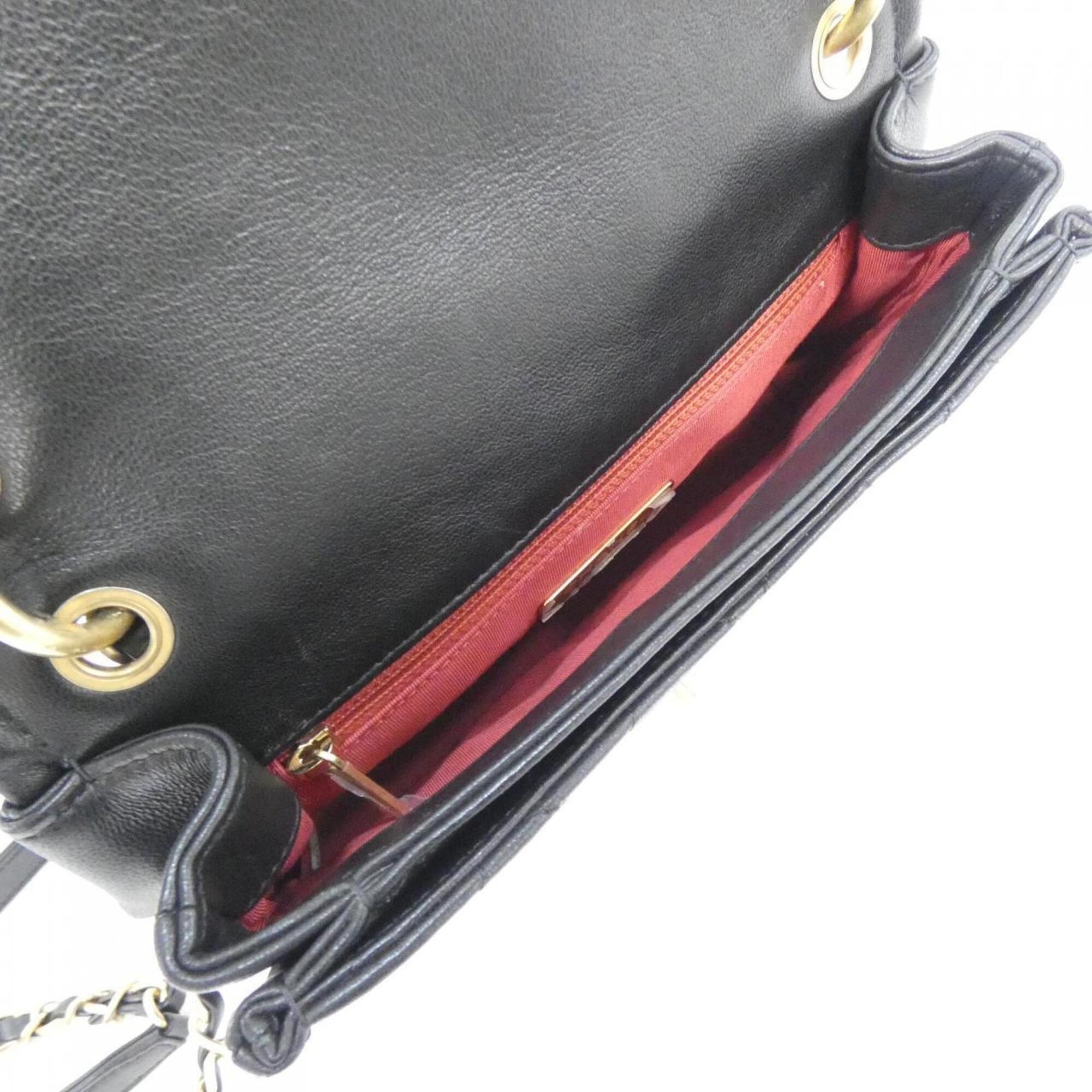 Chanel Black Leather Handbag (Pre-Owned)