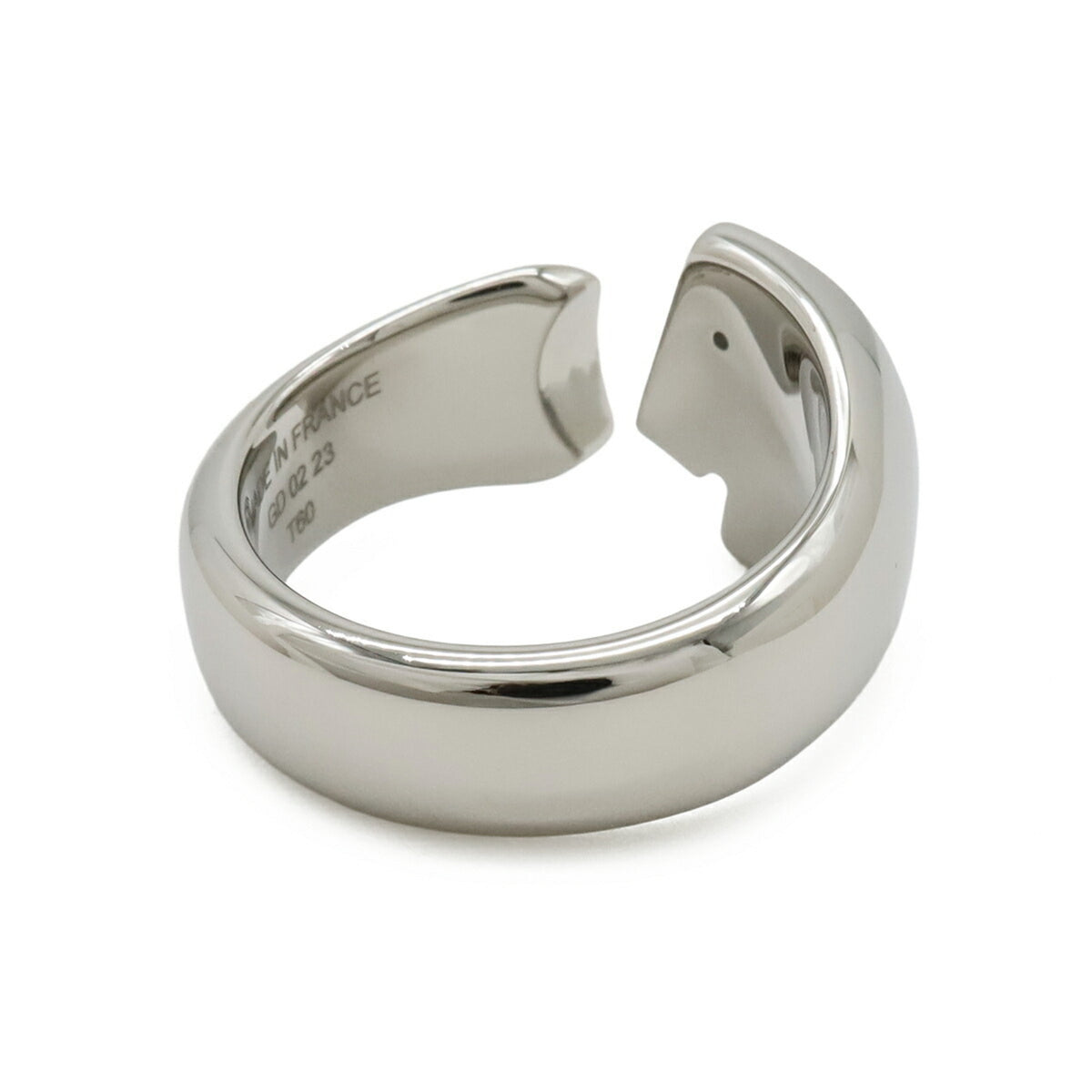 Hermes Silver Ivory Metal Band Ring (Pre-Owned)
