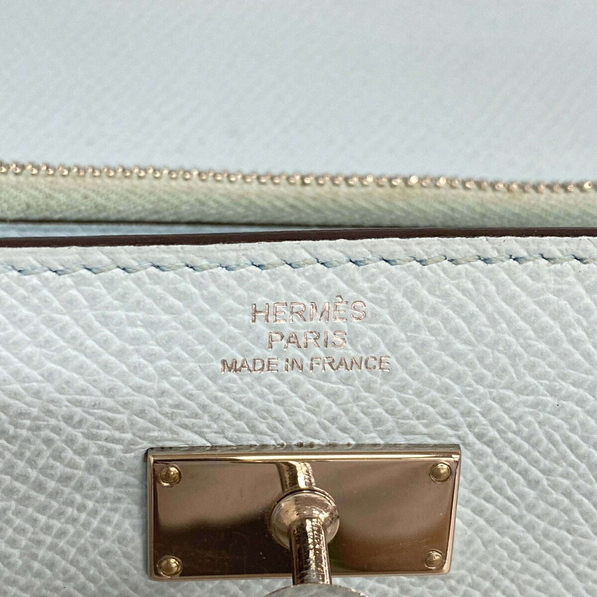 Hermes Blue Zephyr Epsom Leather Leather Long Wallet (Bi-Fold) (Pre-Owned)