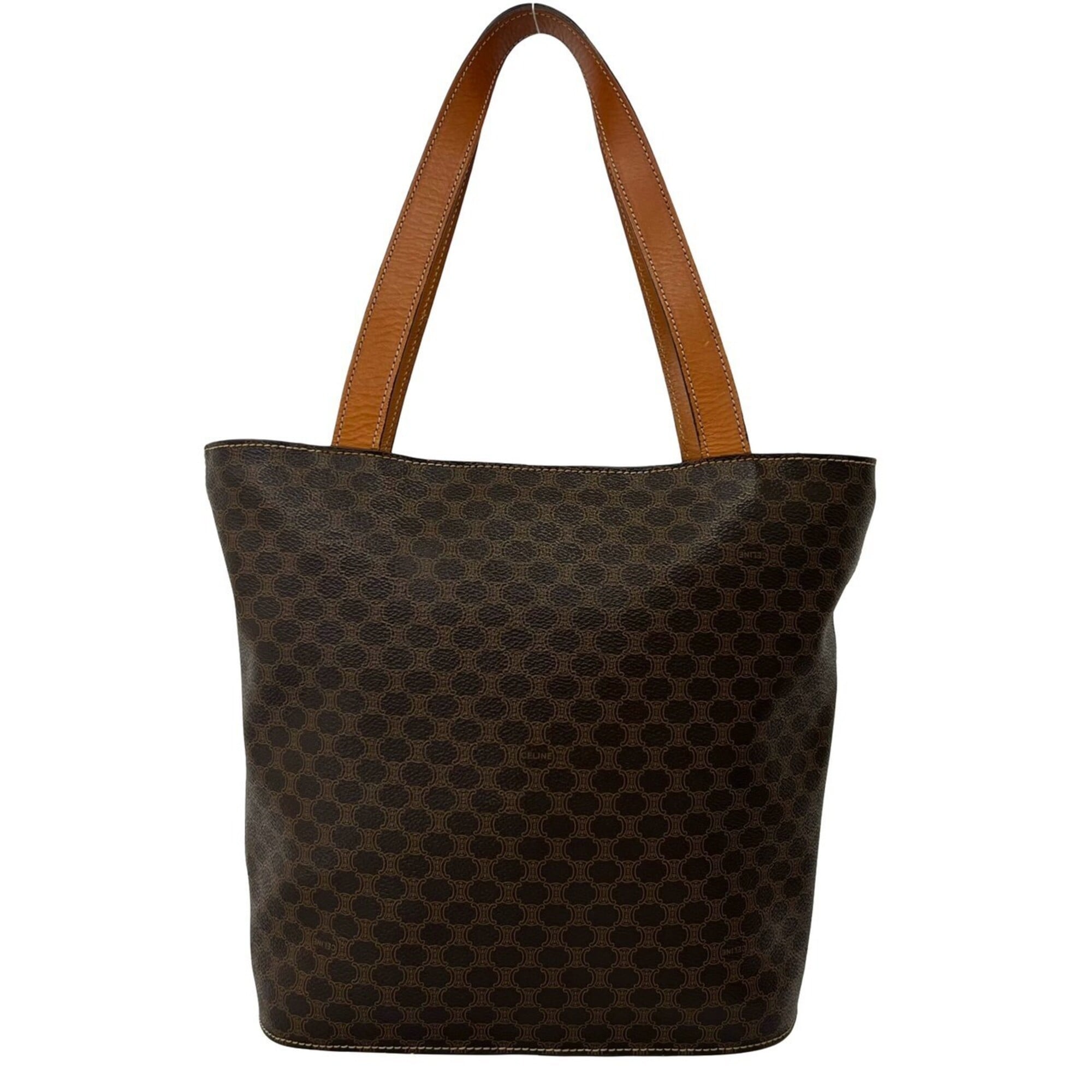 Celine Brown Pvc Leather Handbag Tote Bag (Pre-Owned)