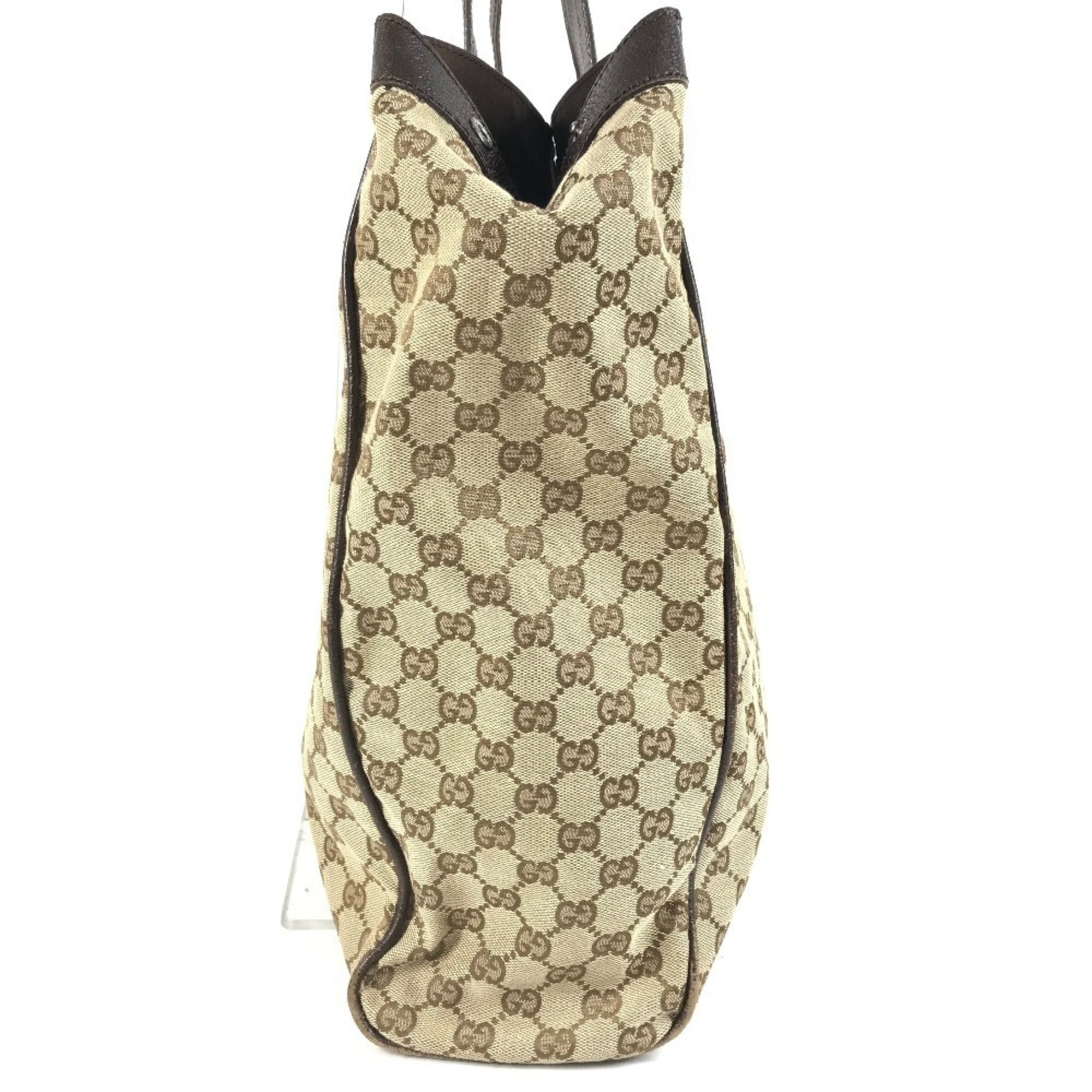 Gucci Beige Dark Brown Gg Canvas Shoulder Bag Tote Bag (Pre-Owned)