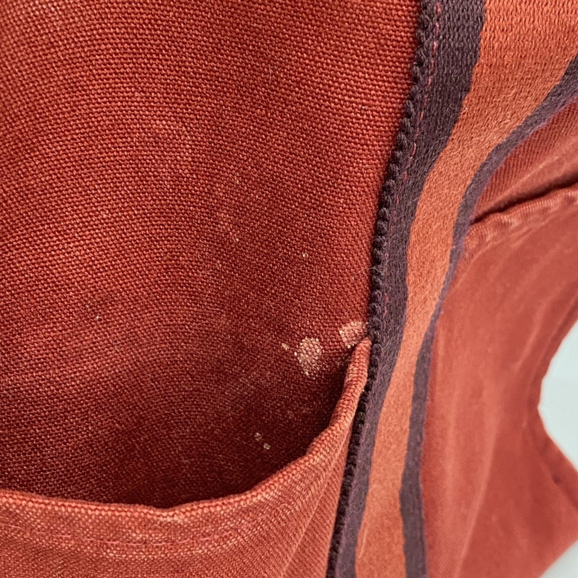 Hermes Red Color Canvas Tote Bag (Pre-Owned)