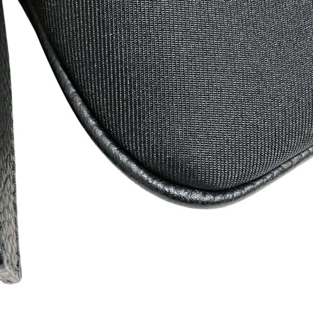 Burberry Beige Black Canvas Leather Handbag Shoulder Bag (Pre-Owned)