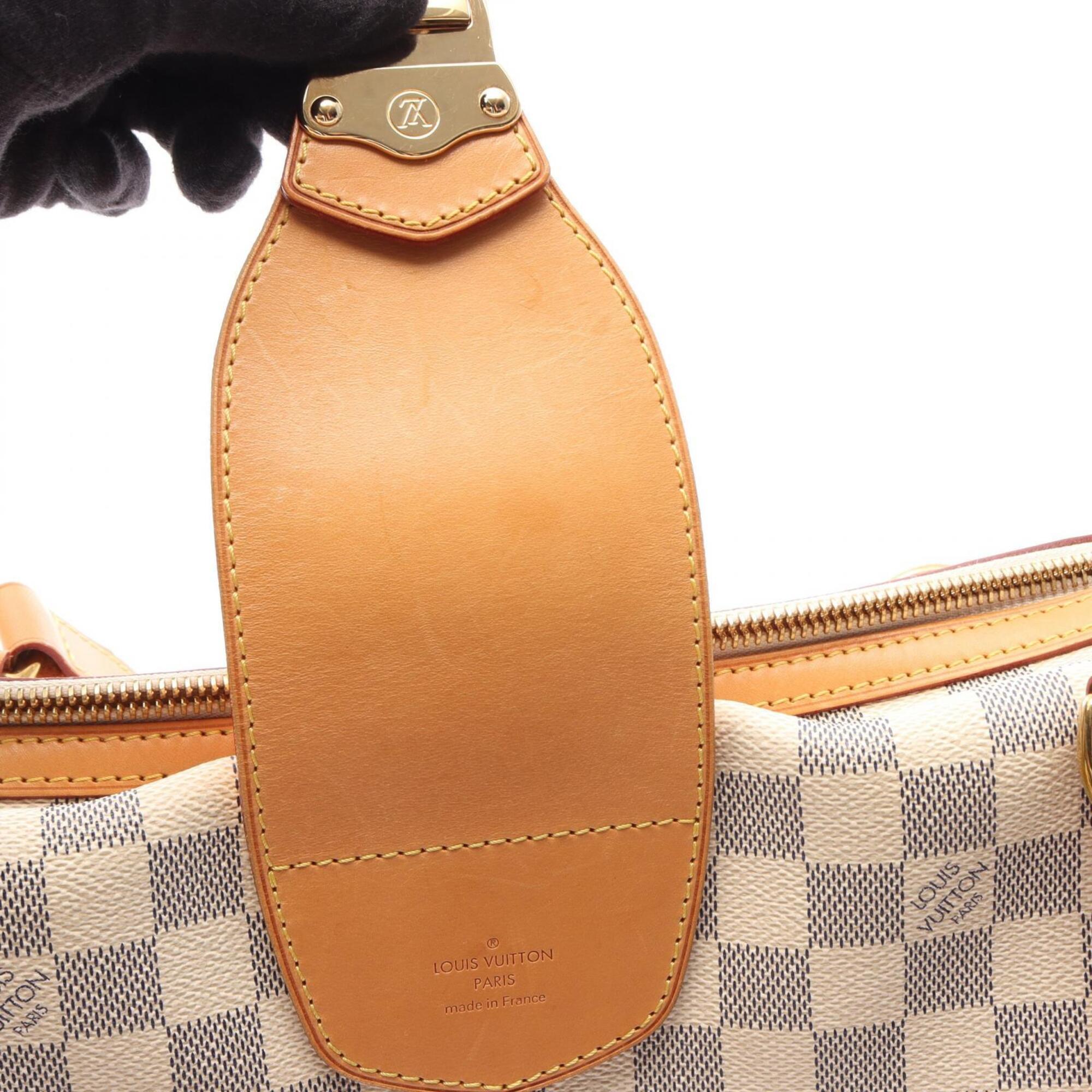 Louis Vuitton White Coated Canvas Leather Handbag Shoulder Bag (Pre-Owned)