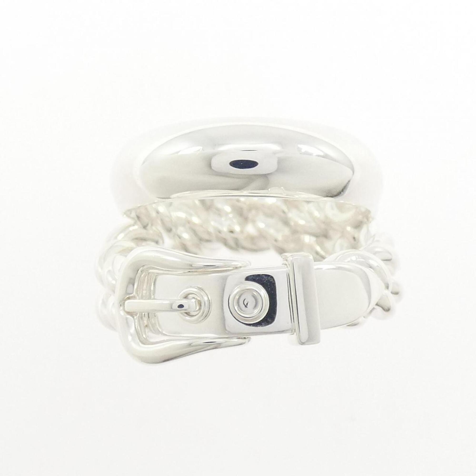 Hermes Silver Silver 925 Band Ring (Pre-Owned)