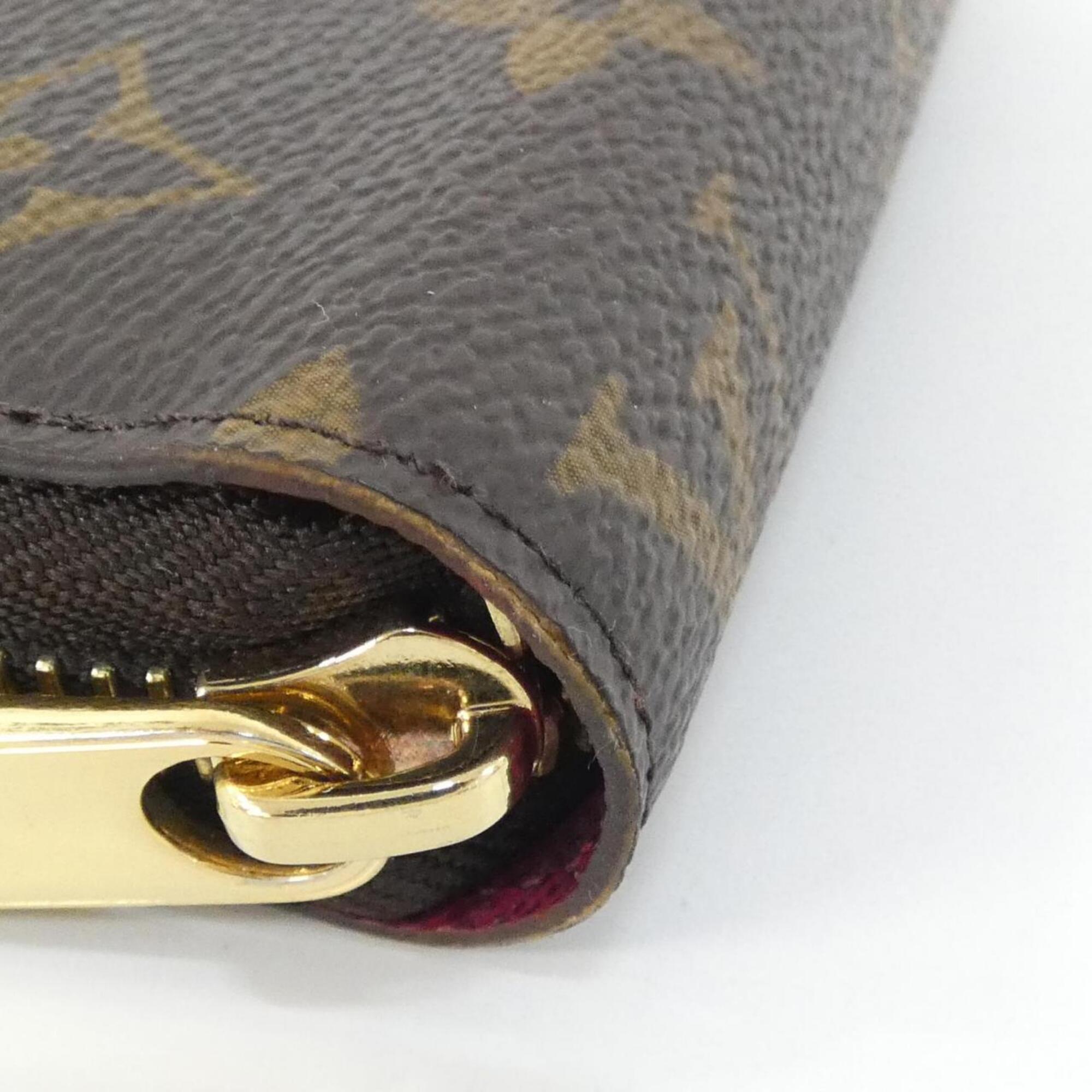 Louis Vuitton Monogram Fuchsia Marron Coated Canvas Long Wallet (Bi-Fold) (Pre-Owned)
