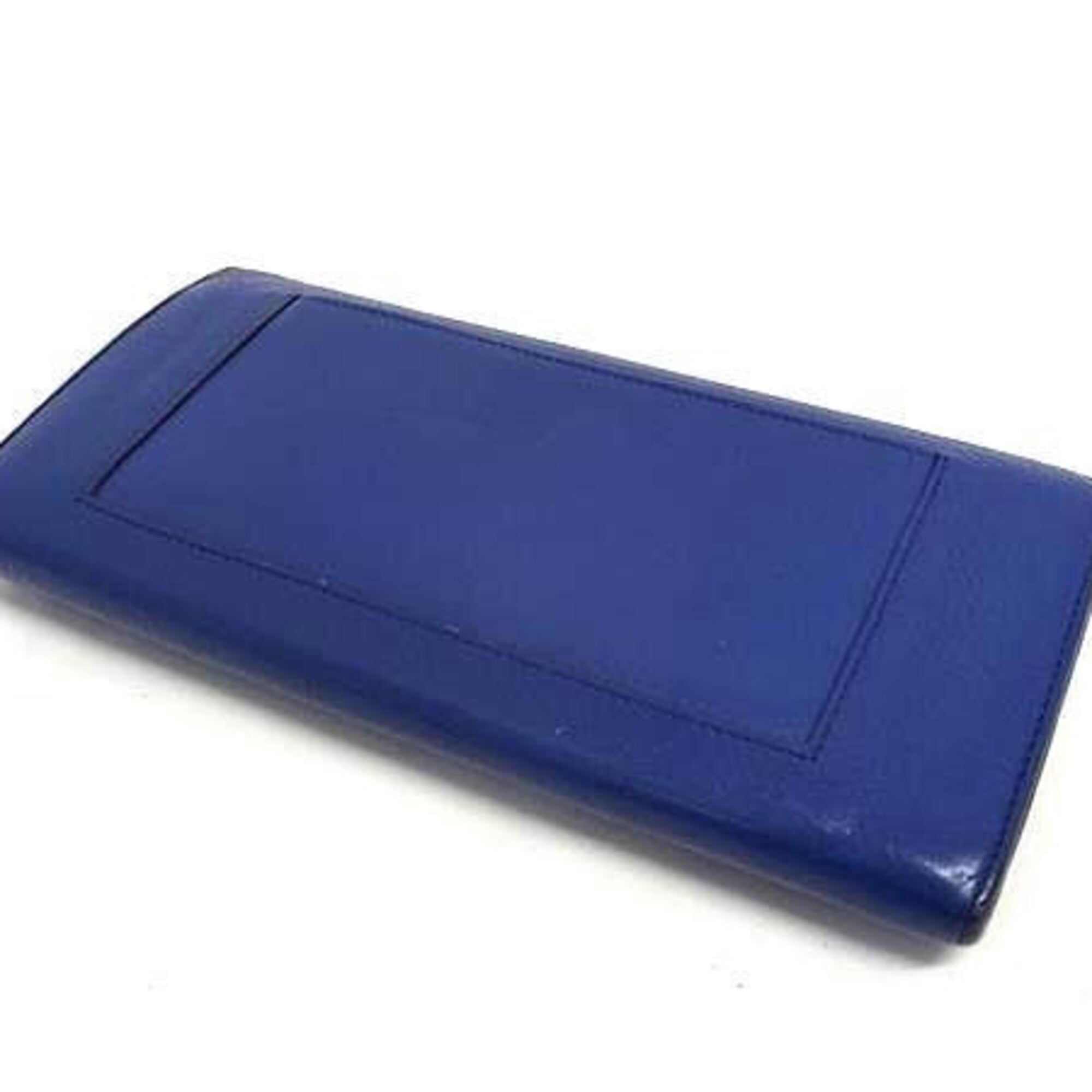 Celine Blue Leather Long Wallet (Bi-Fold) (Pre-Owned)