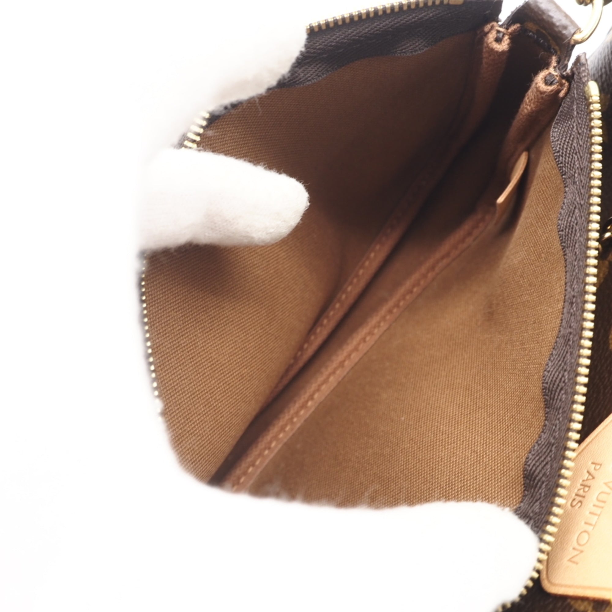 Louis Vuitton Beige Pink Brown Monogram Rose Clair Leather Coated Canvas Pochette Pouch Shoulder Bag (Pre-Owned)