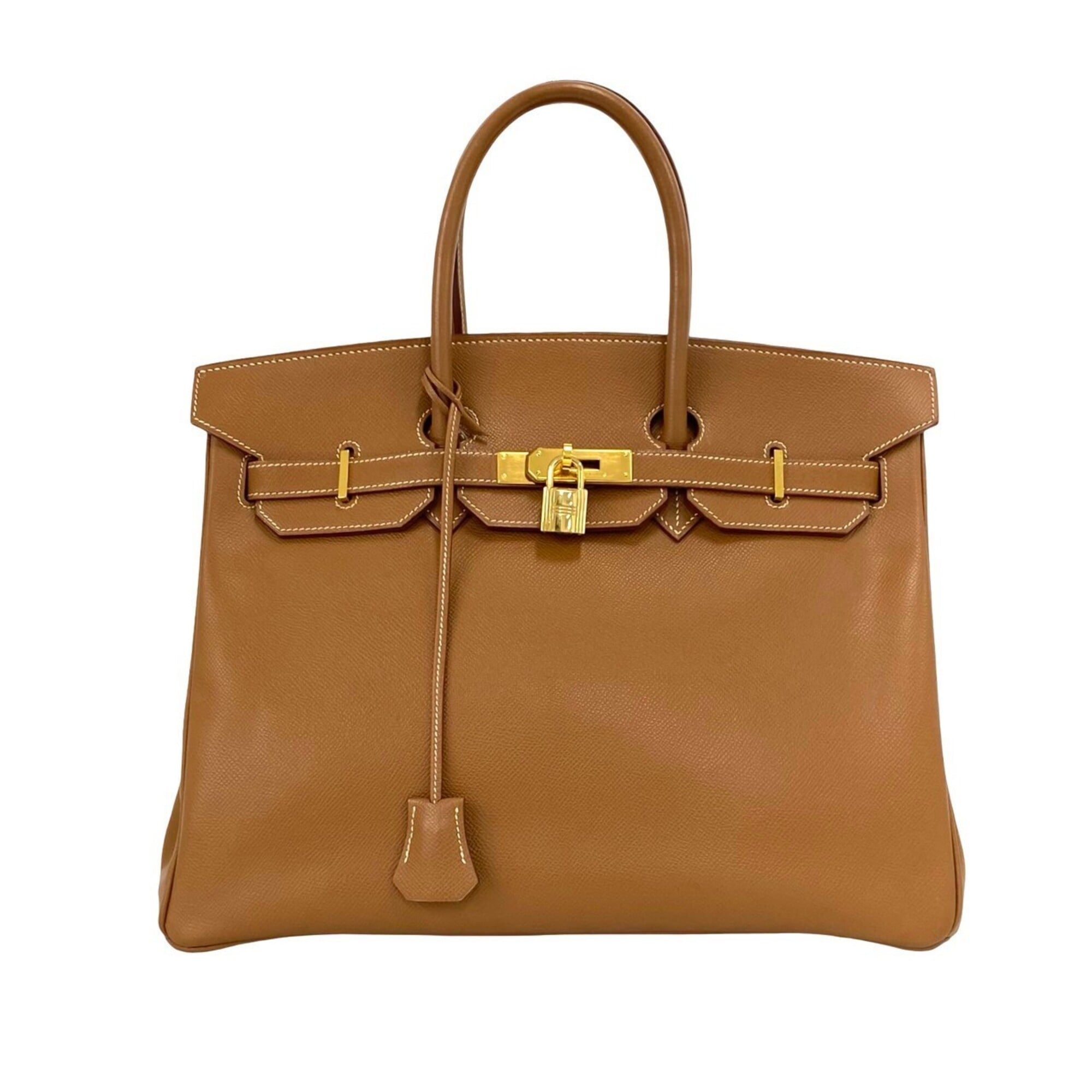 Hermes Brown Courchevel Leather Handbag Tote Bag (Pre-Owned)