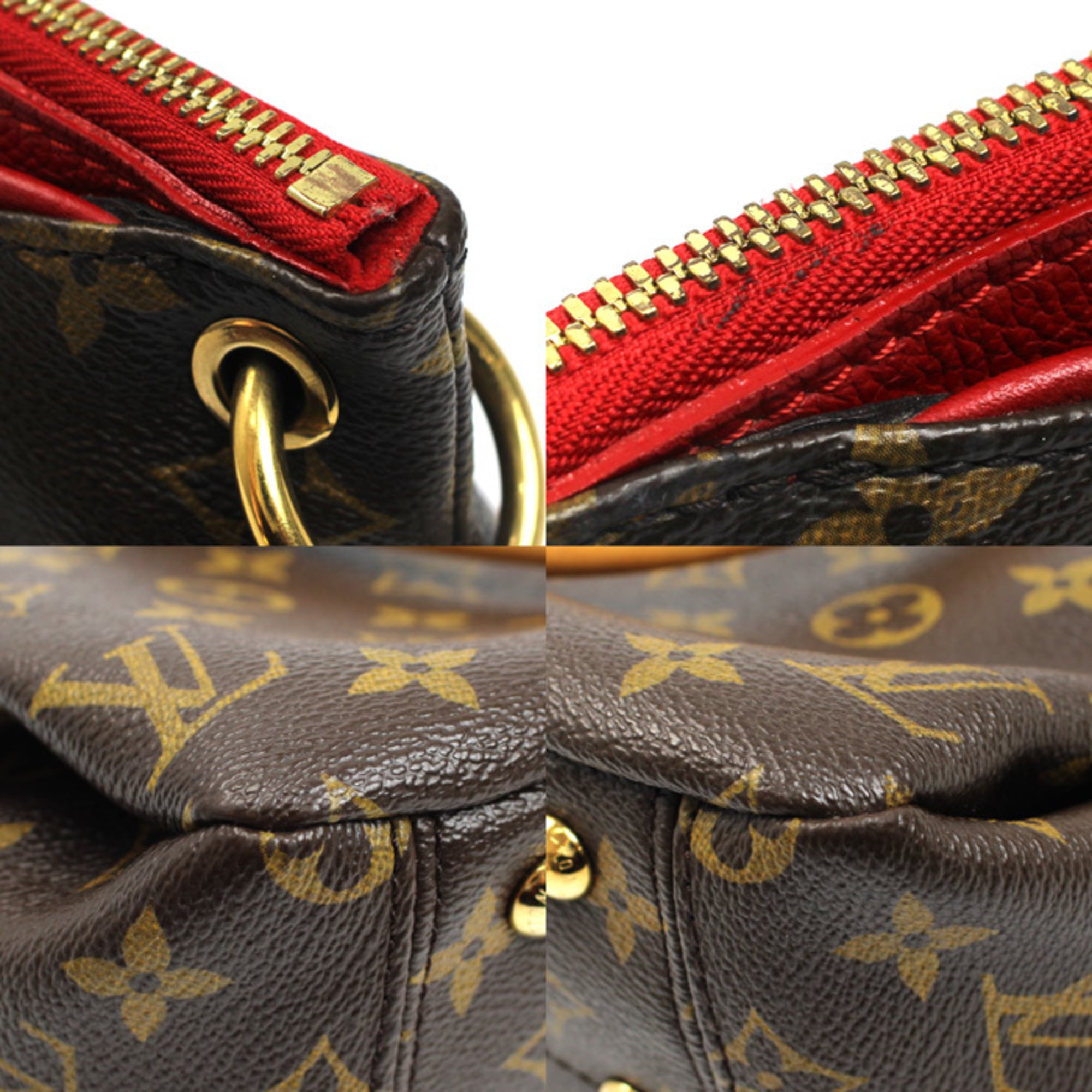 Louis Vuitton Brown Red Color Monogram Shoulder Bag (Pre-Owned)