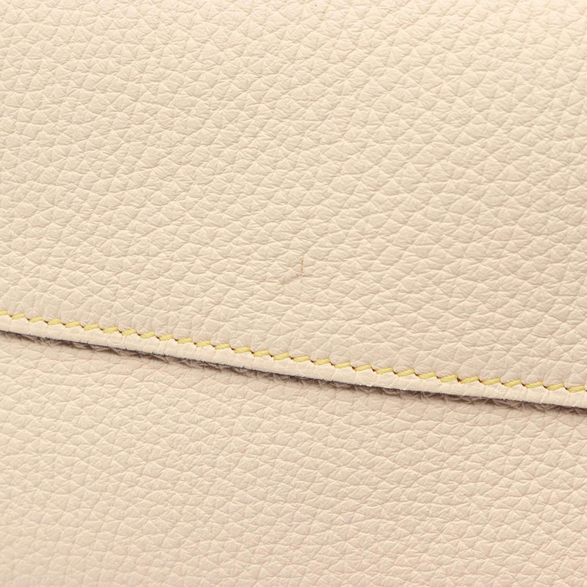 Hermes Brown Ivory Taurillon Clemence Leather Handbag Tote Bag (Pre-Owned)