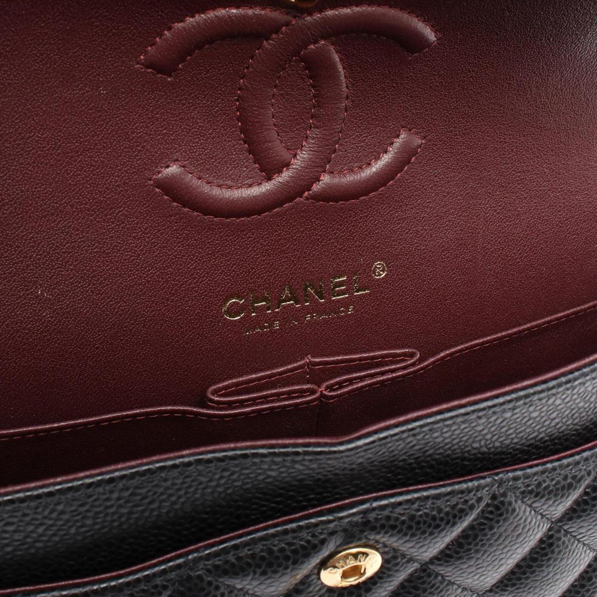 Chanel Black Grained Calfskin Handbag Shoulder Bag (Pre-Owned)