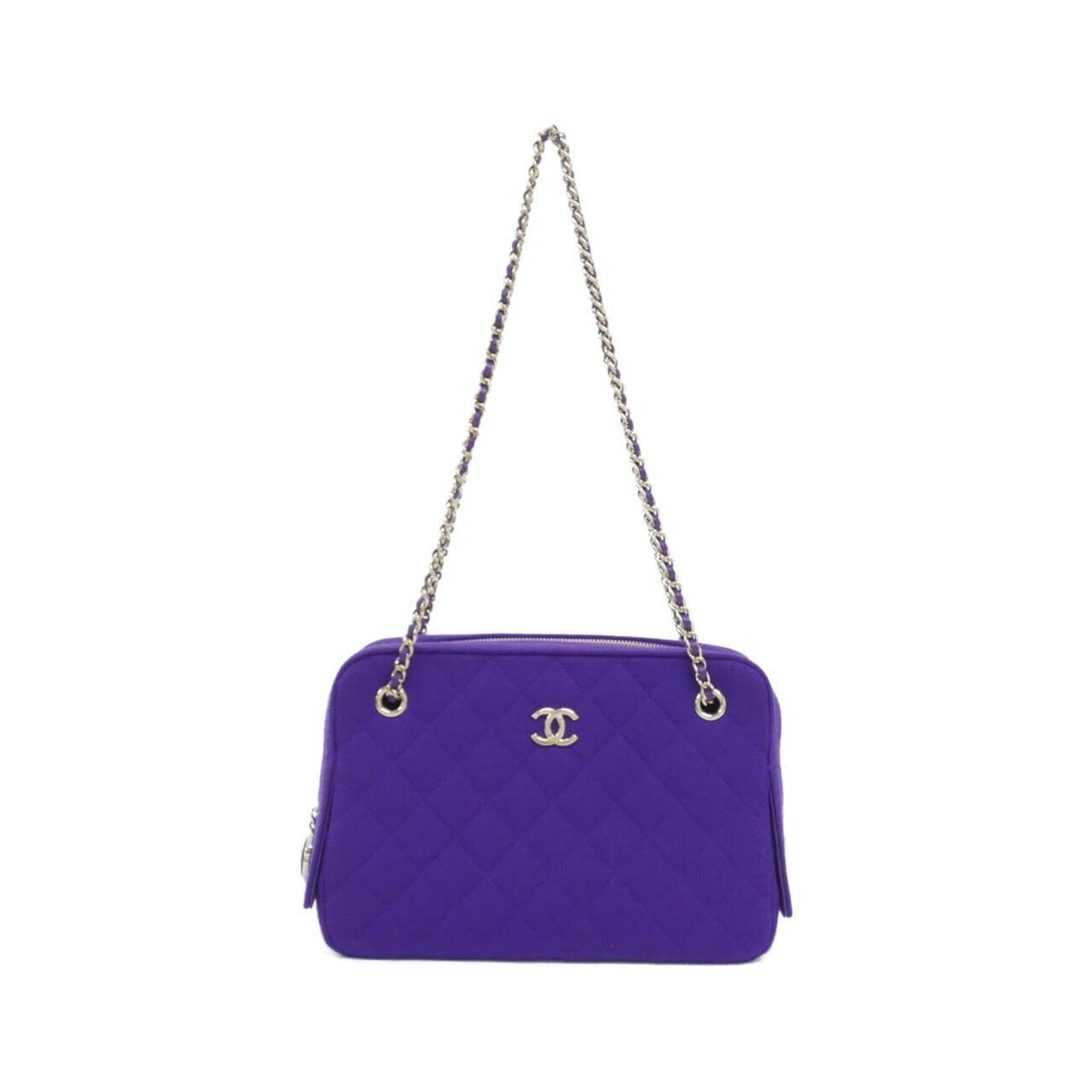 Chanel Purple Canvas Shoulder Bag (Pre-Owned)