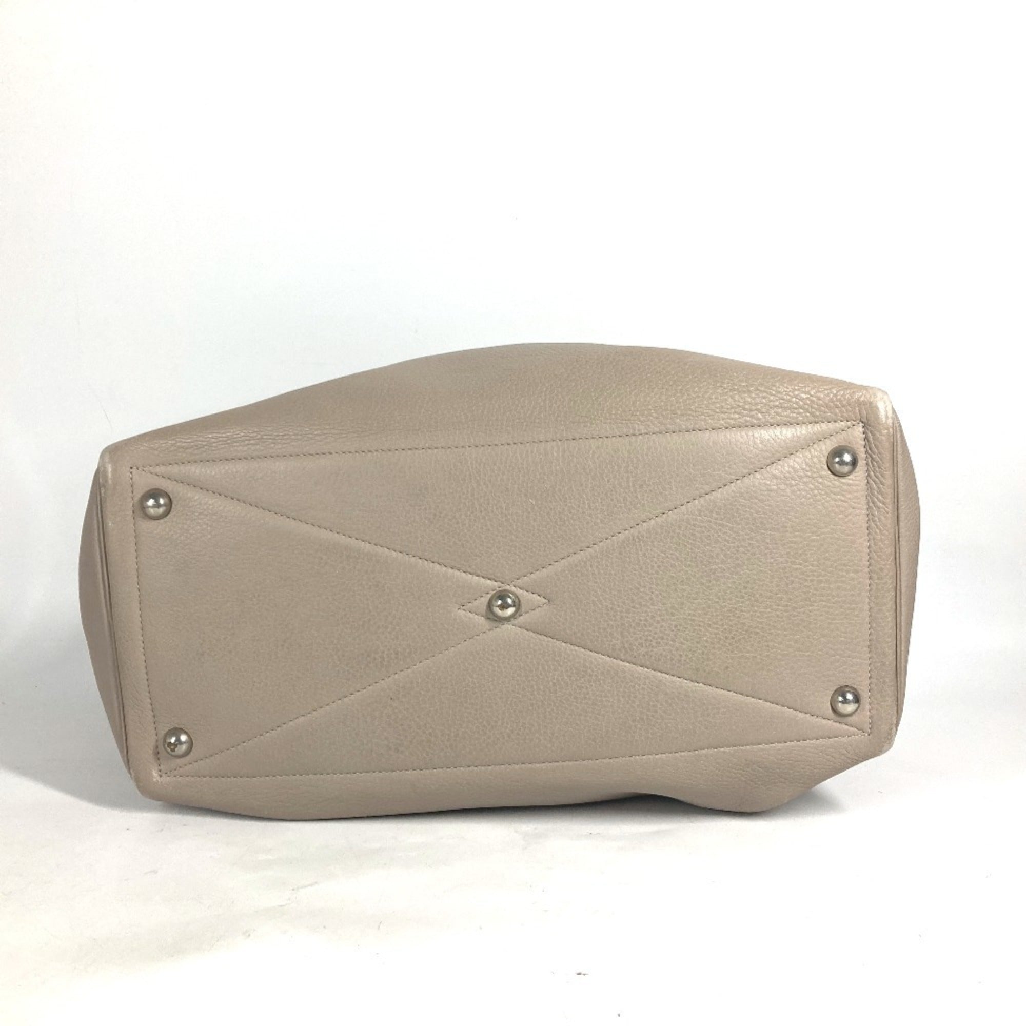 Hermes Beige Taurillon Clemence Leather Boston Bag Shoulder Bag (Pre-Owned)