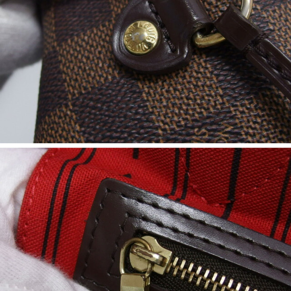 Louis Vuitton Dark Brown Damier Canvas Leather Handbag Shoulder Bag Tote Bag (Pre-Owned)