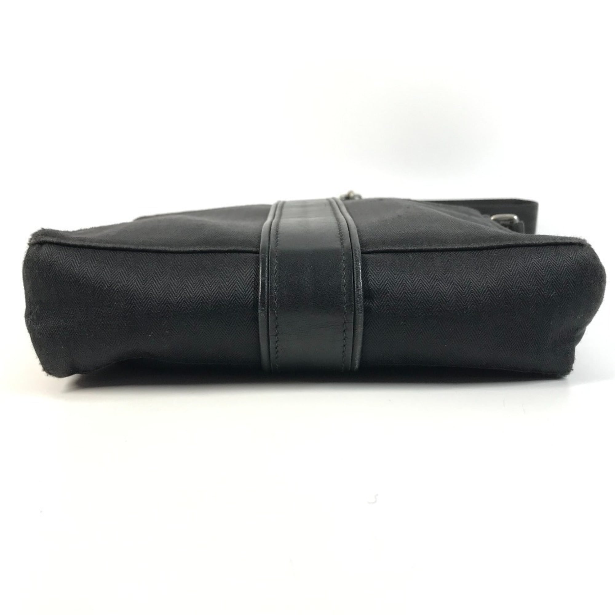 Hermes Black Cotton Pochette Shoulder Bag (Pre-Owned)