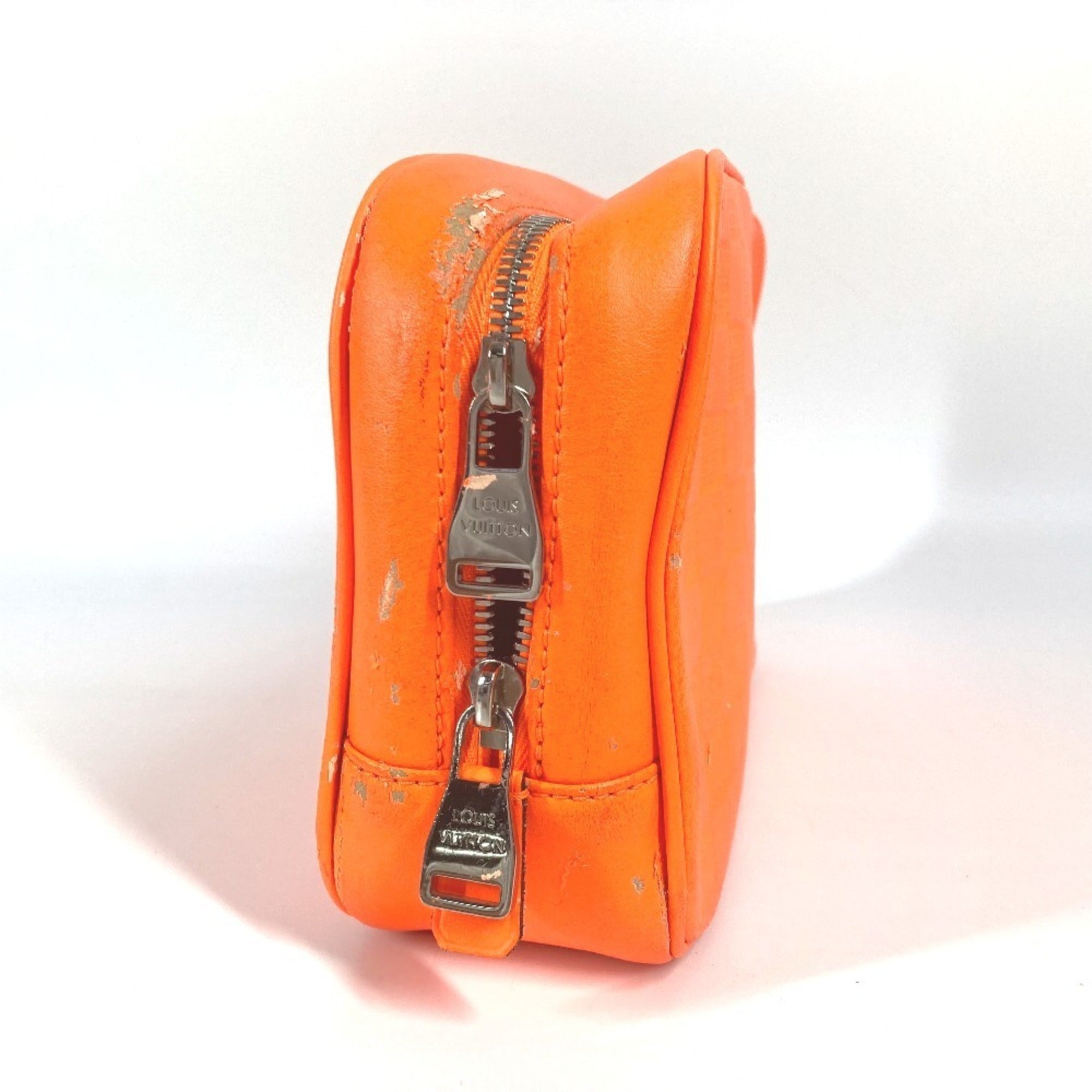 Louis Vuitton Orange Damier Infini Clutch Bag Pouch (Pre-Owned)