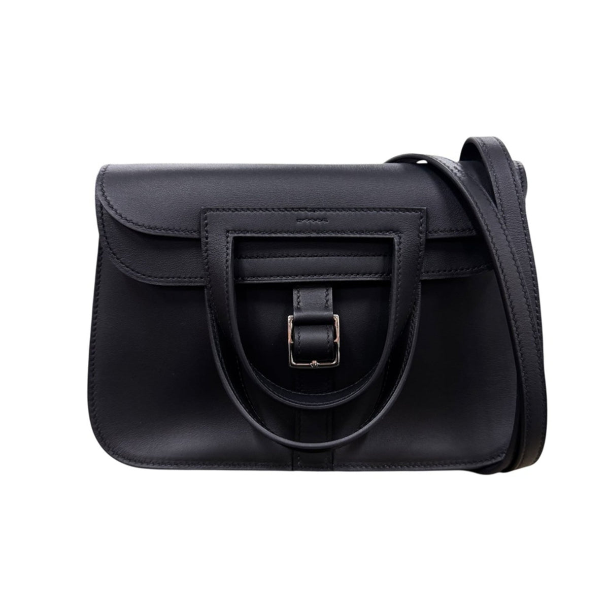 Hermes Black Swift Leather Handbag Shoulder Bag (Pre-Owned)