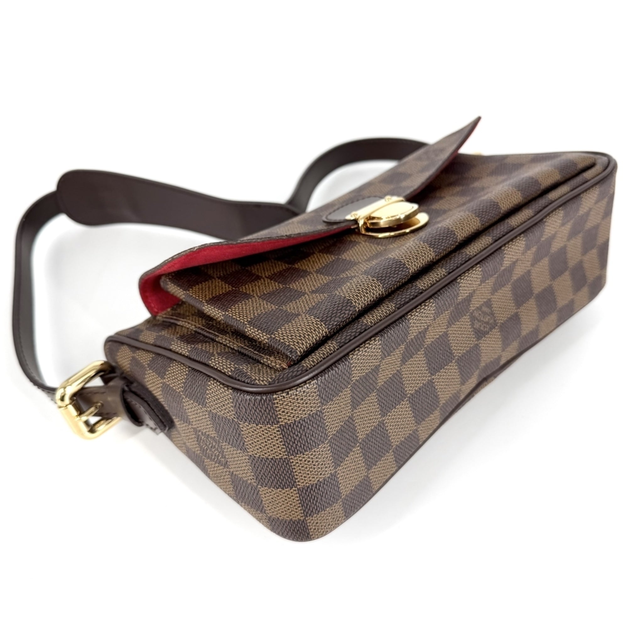 Louis Vuitton Brown White Damier Canvas Handbag Shoulder Bag (Pre-Owned)