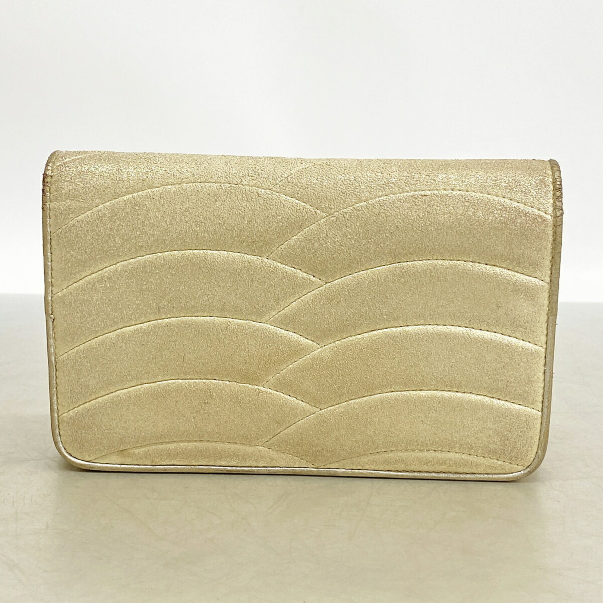 Chanel Gold Leather Chain/Shoulder Wallet (Pre-Owned)